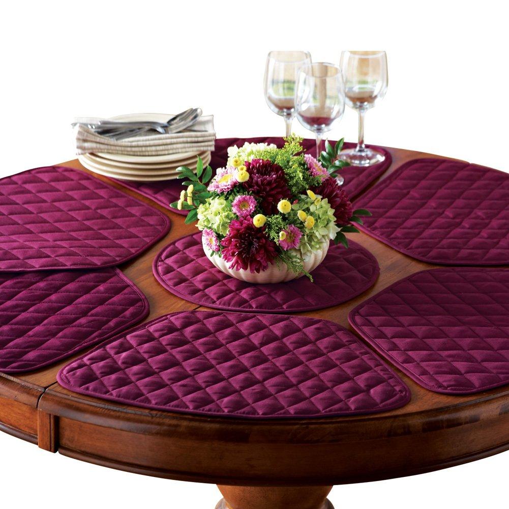Collections Etc Kitchen Table Placemat and Centerpiece Set - 7 Pc, Red