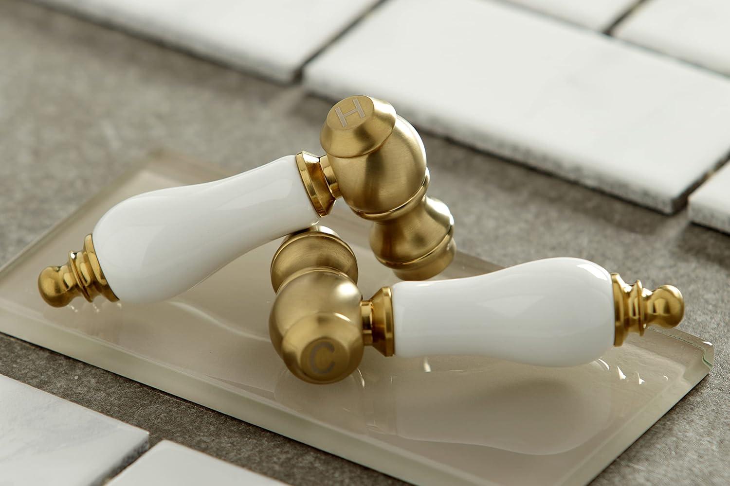 Kingston Brass Kingston Brass Vintage Two-Handle 2-Hole Wall Mount Bathroom Faucet KS3247PL