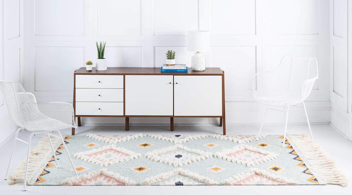 Unique Loom 3' 3 x 5' 1 Mesa Papago Light Aqua Area Rug
