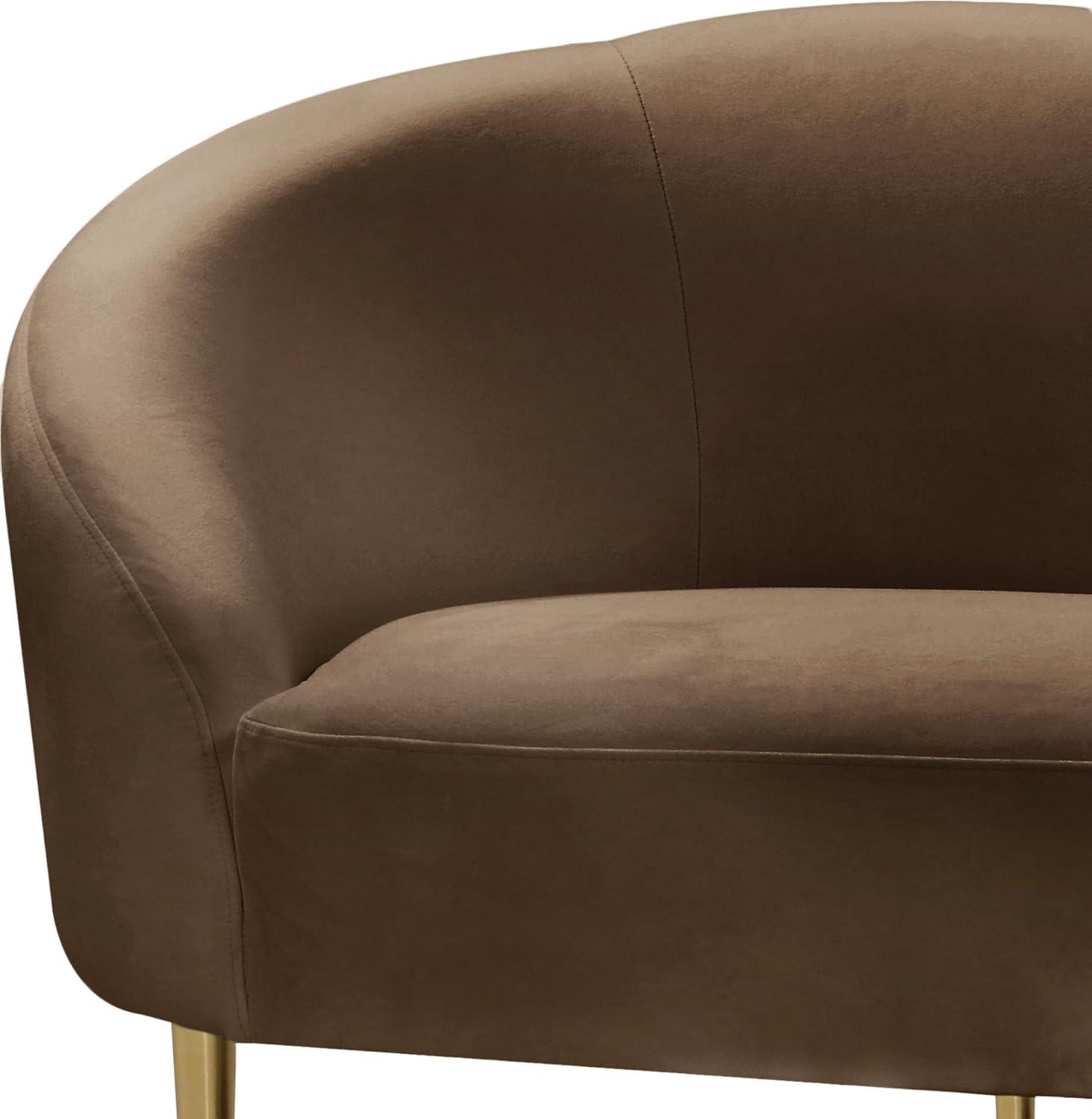 Meridian Furniture Ritz Brown Velvet Loveseat