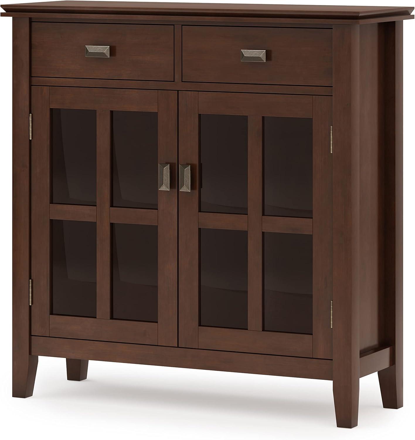 Simpli Home Artisan Solid Wood Entryway Storage Cabinet In Russet Brown