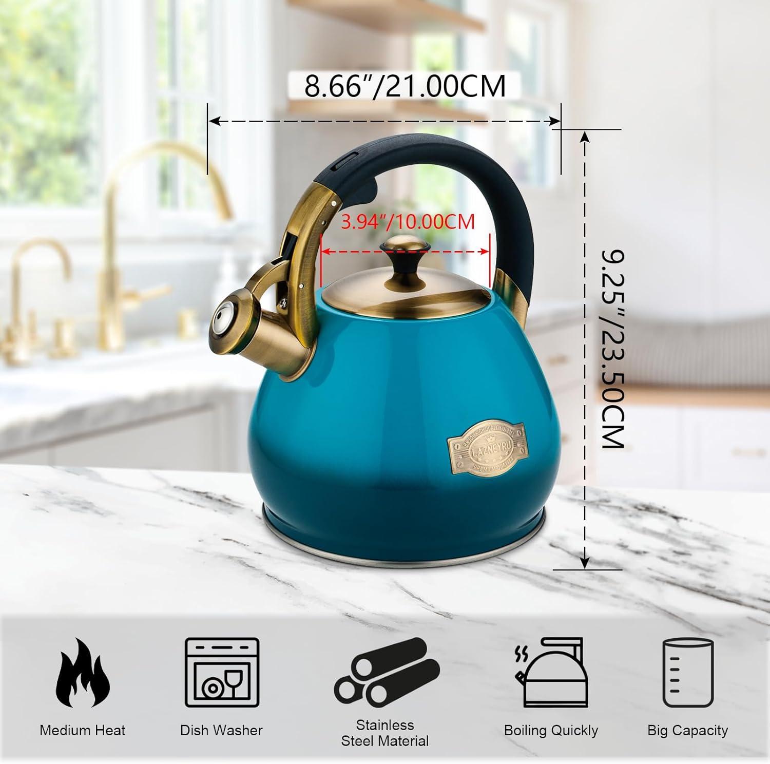 Tea Kettle -3.0 Quart Tea Kettles Stovetop Whistling Teapot Stainless Steel Tea Pots for Stove Top Whistle Tea Pot