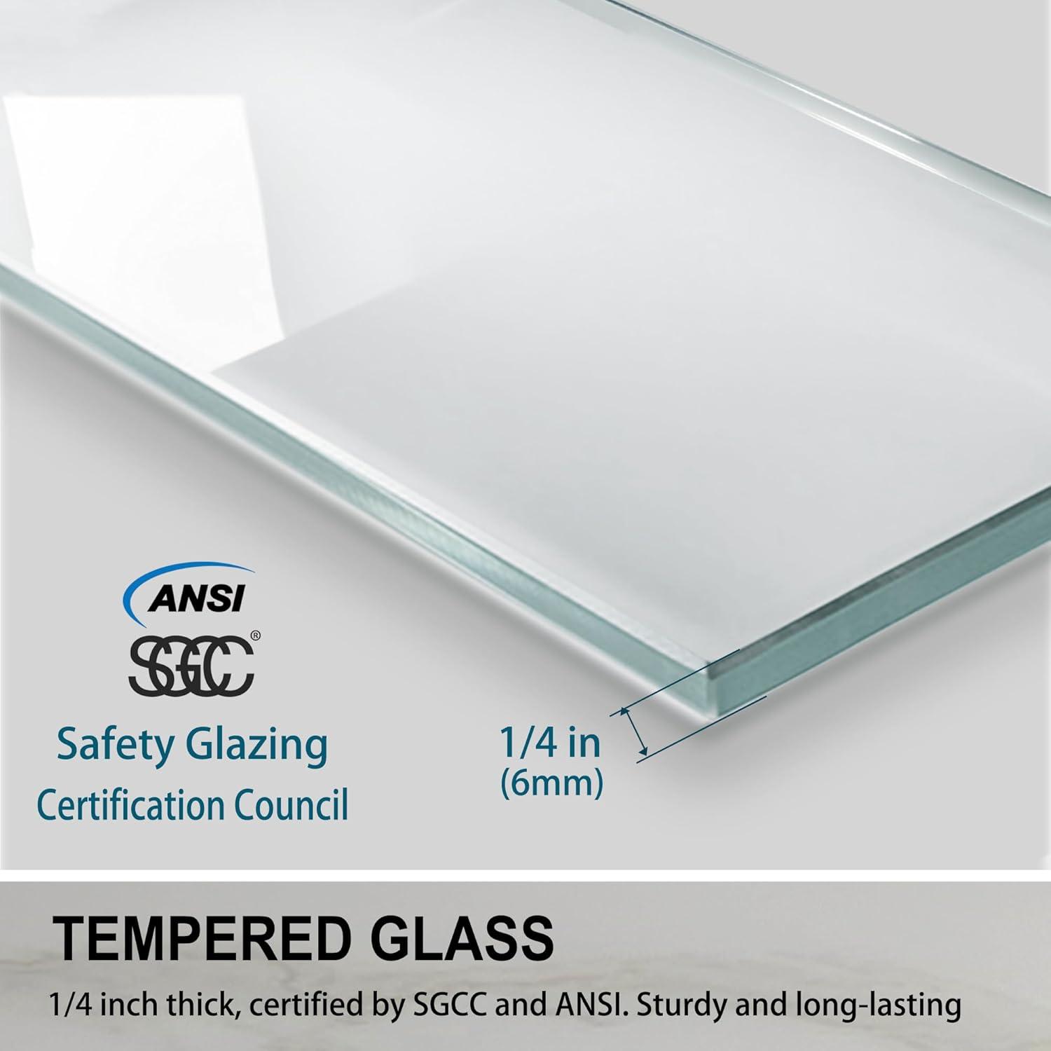44-48 in.W x 72 in.H Semi-Frameless Sliding Shower Door Clear SGCC Tempered Glass.