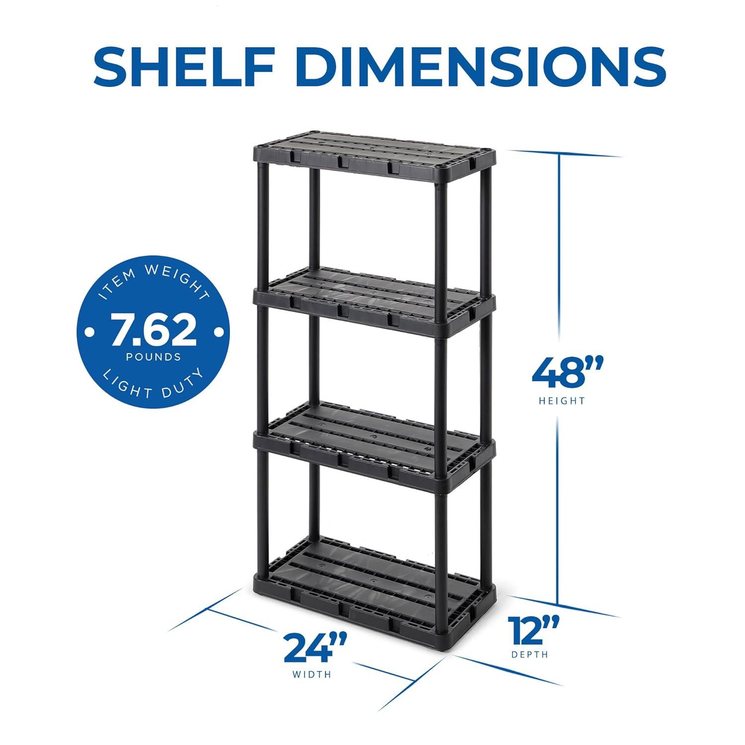 Gracious Living Gracious Living Knect A Shelf Light Fixed Storage 4 Shelf Shelving Unit (4 Pack) (Set of 4)