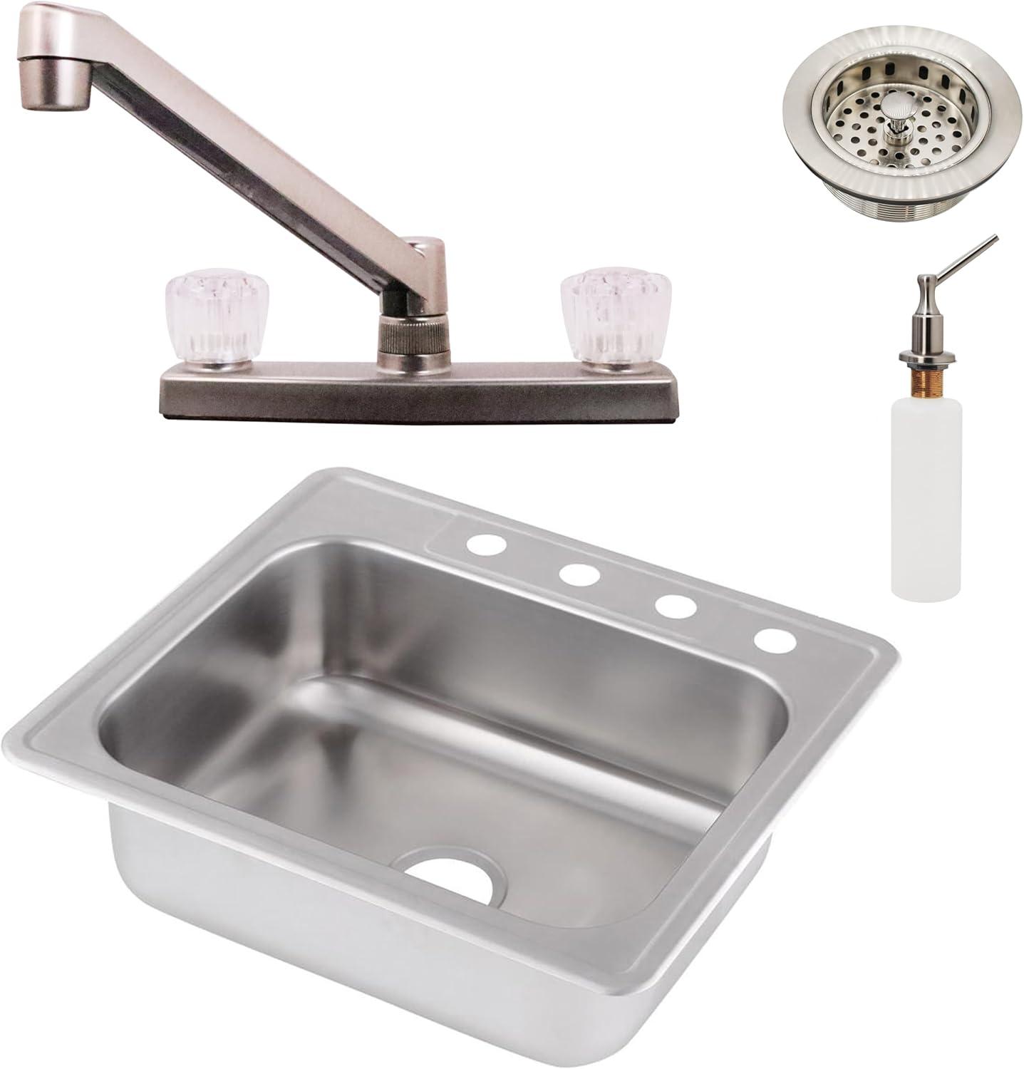 25'' L Single Bowl Stainless Steel Kitchen Sink