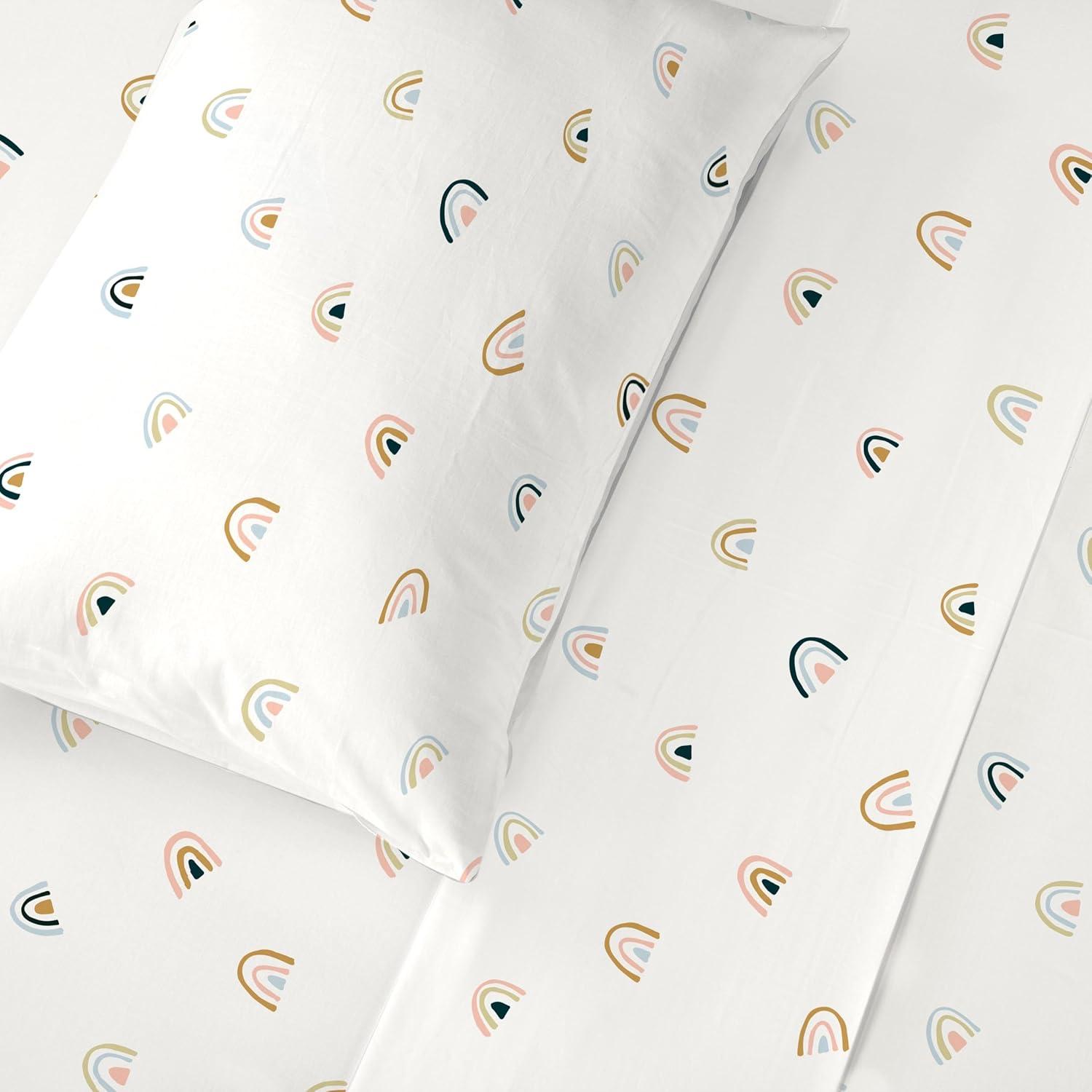 Organic Cotton Twin Rainbow Print Kids Sheet Set