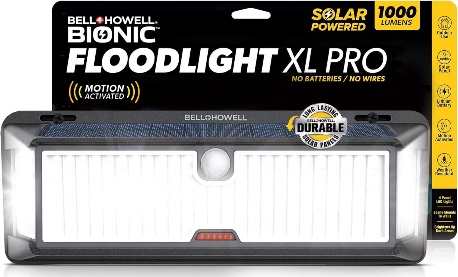 Bell + Howell Bionic Wall Light XL Pro – 1000 Lumens Solar Powered Motion Activated Outdoor LED Light