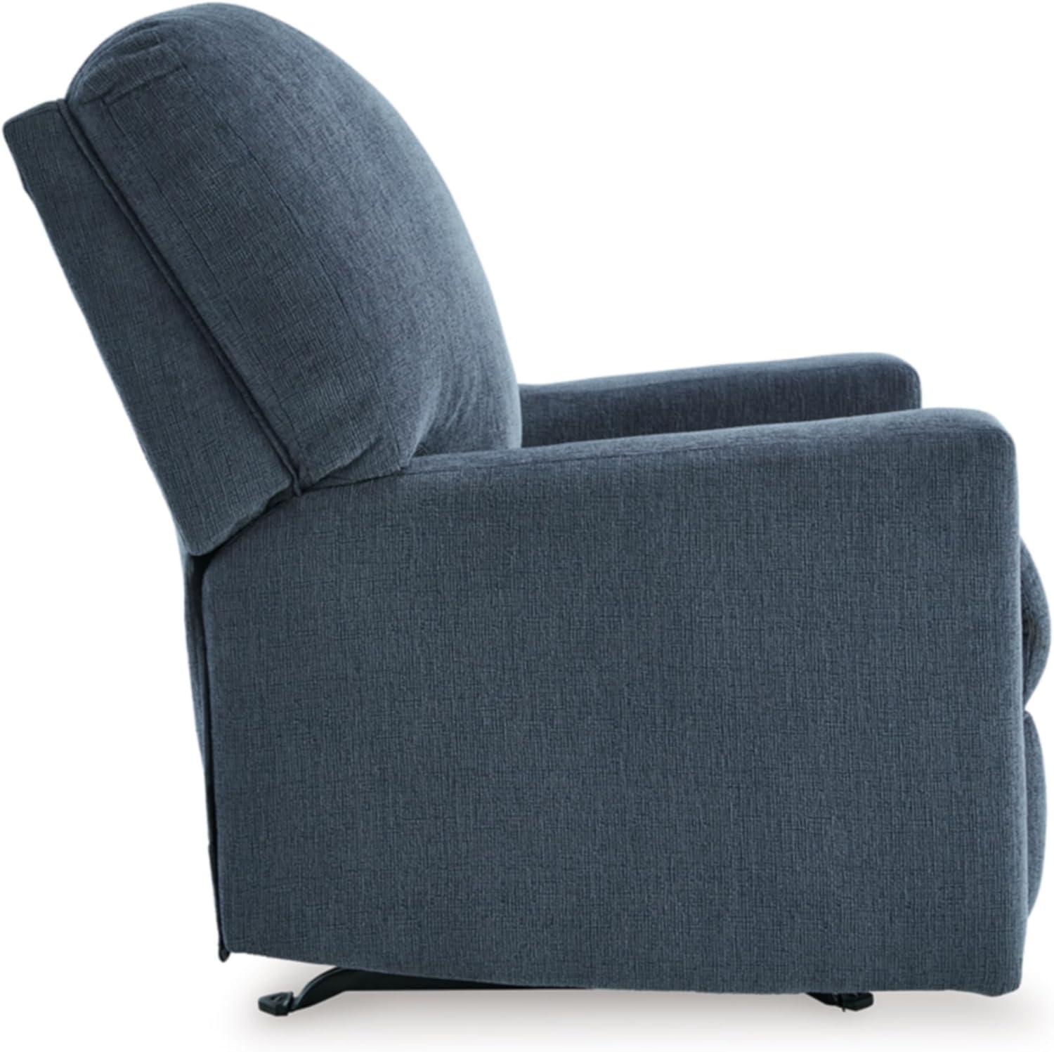 Navy Blue Polyester Contemporary Recliner Chair