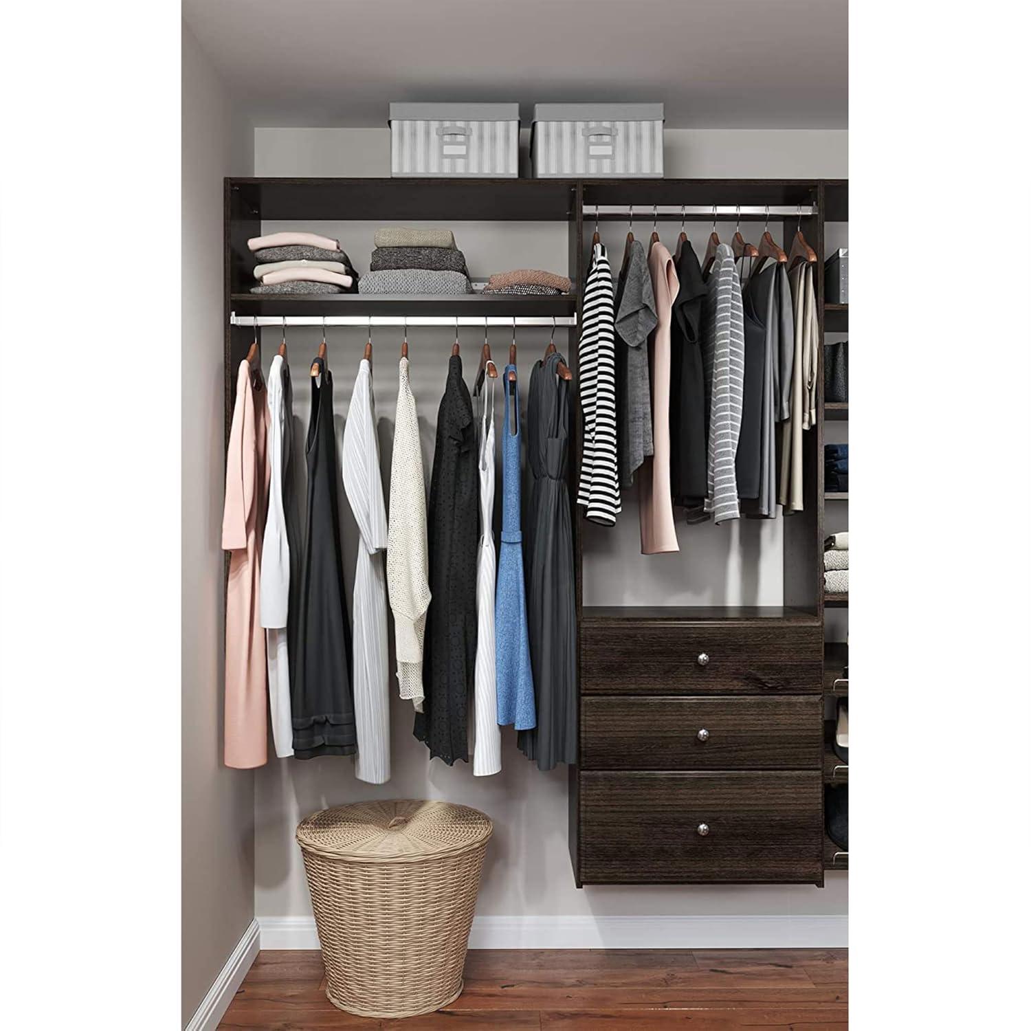 Easy Track Wood Laminate Dual Tower Closet Organizer