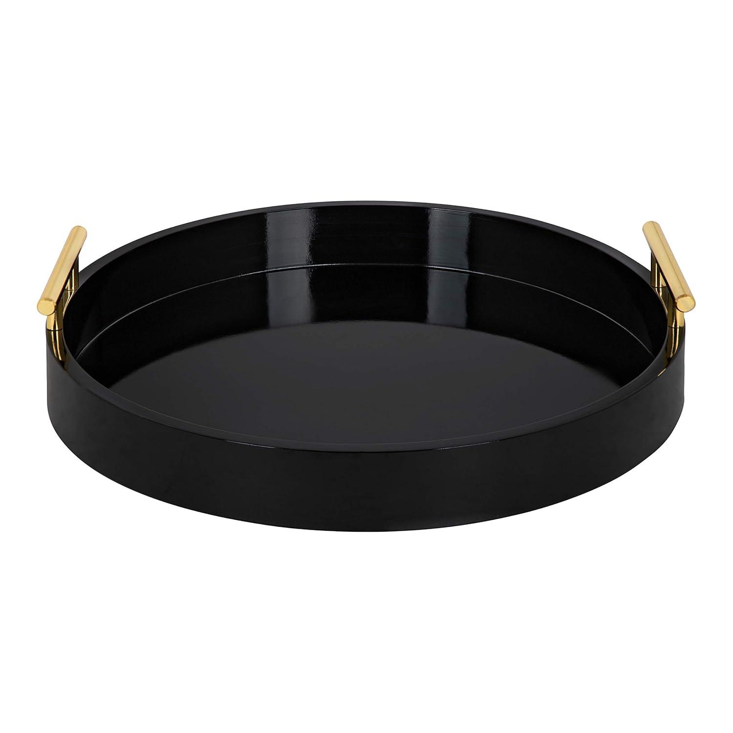 Kate and Laurel Lipton Tray, 18" Diameter, Black