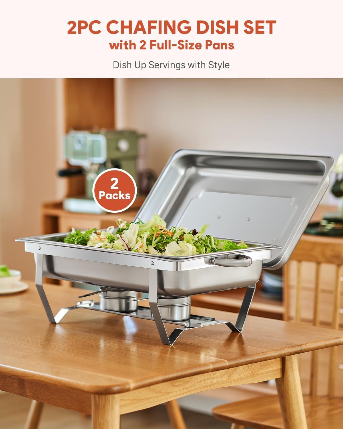 The Party Aisle™ Stainless Steel 5 Quarts Round Chafing Dish (Set of 2)