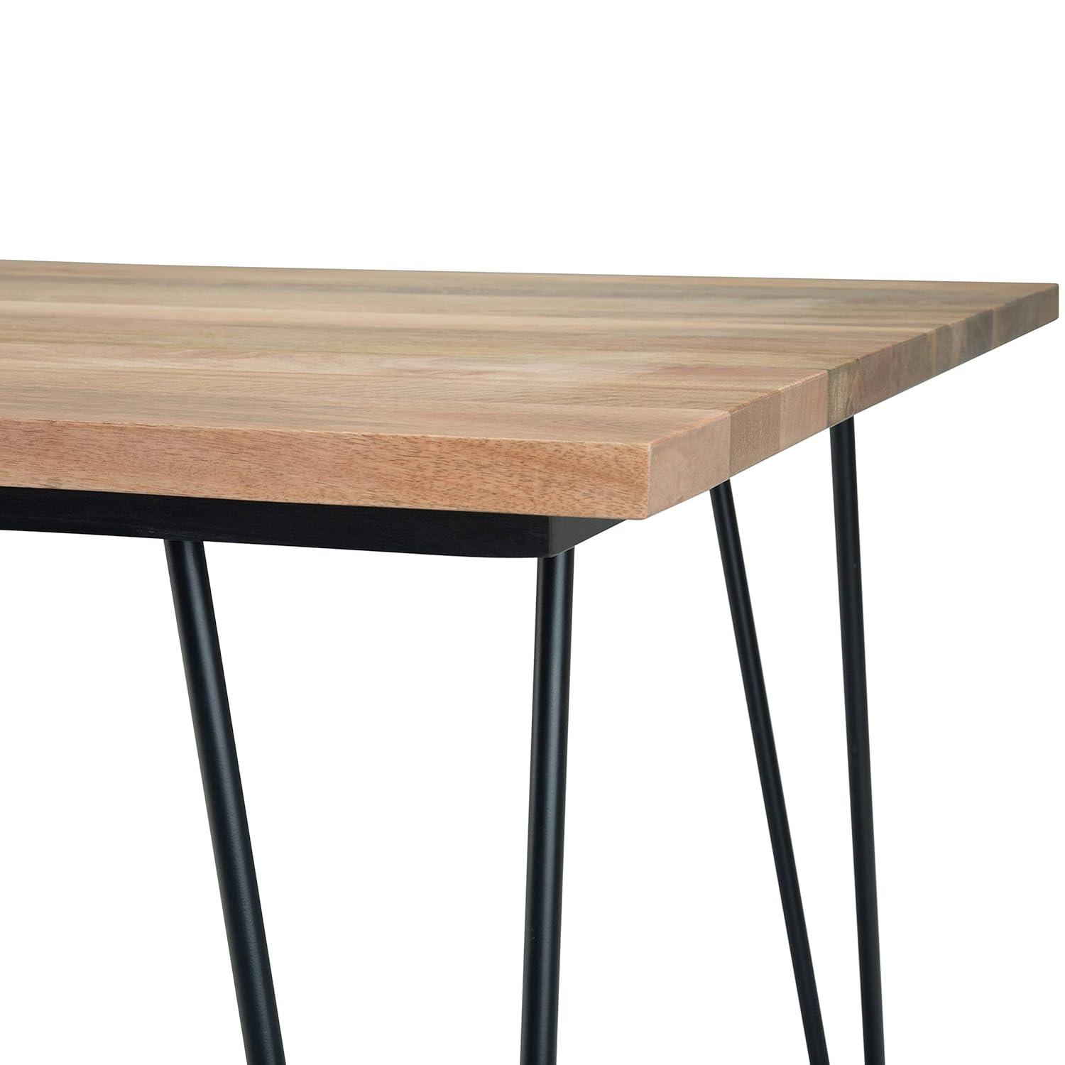 Hunter Solid Mango Wood Dining Table, Industrial Style