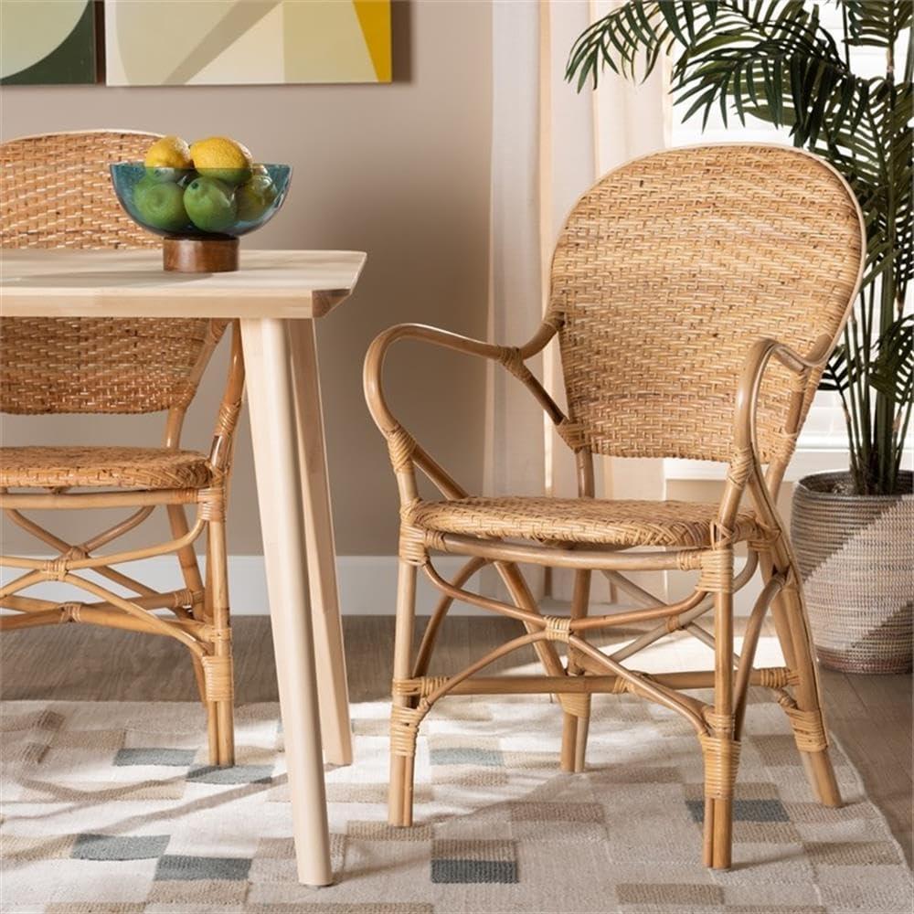 Genna Rattan Dining Chair Set Natural/Brown - bali & pari