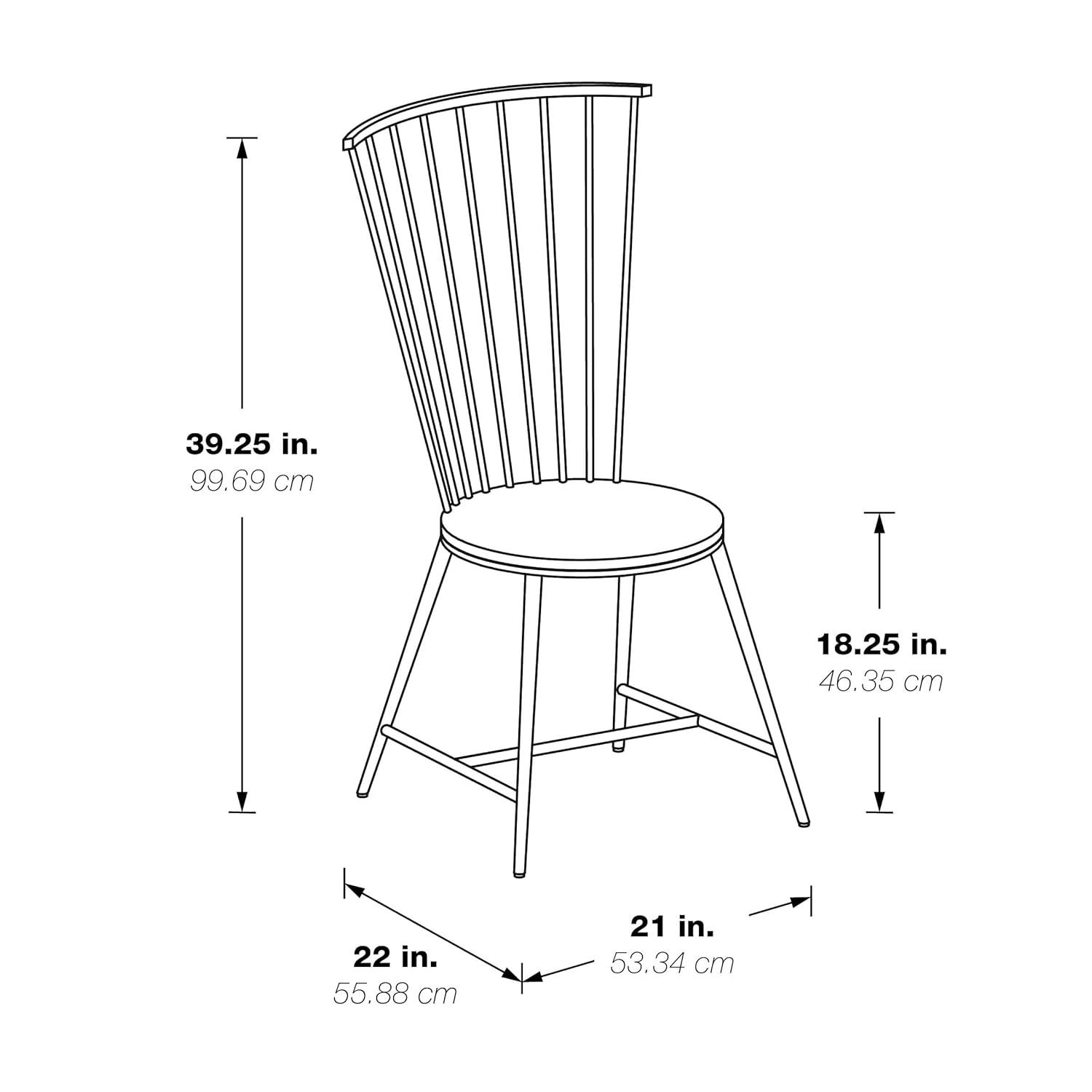 Pim Metal Windsor Back Side Chair in Black