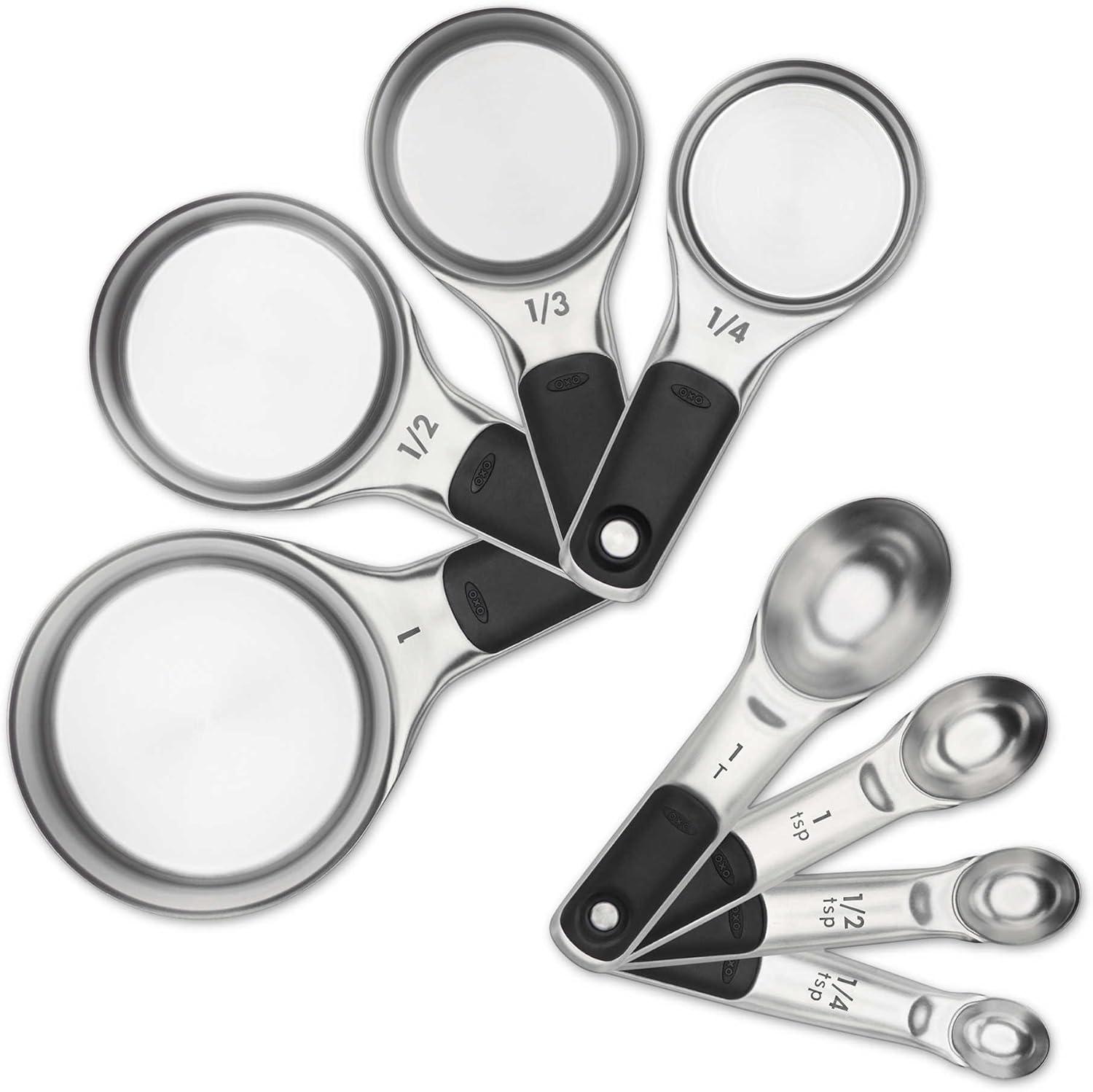 OXO Stainless Steel Magnetic Measuring Cup and Spoon Set