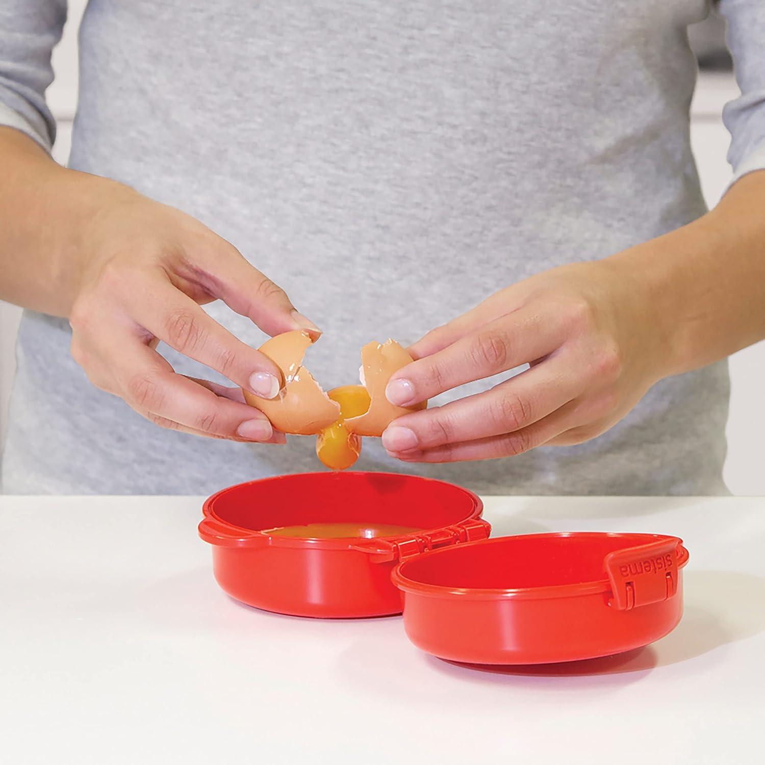 Sistema Microwave Cookware Easy Eggs, Red, 9.16 Oz/271 ml Single Breakfast