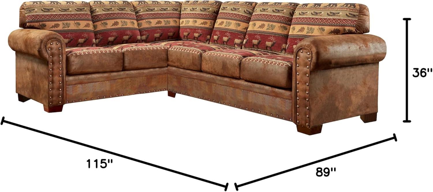 American Furniture Classics Sierra Lodge 2-piece Microfiber Sectional in Brown