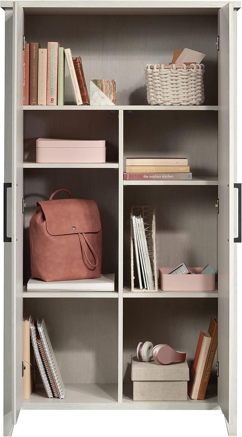 Sauder Summit Station Storage Cabinet Glacier Oak: Laminated MDF, 4 Adjustable Shelves, CARB Certified