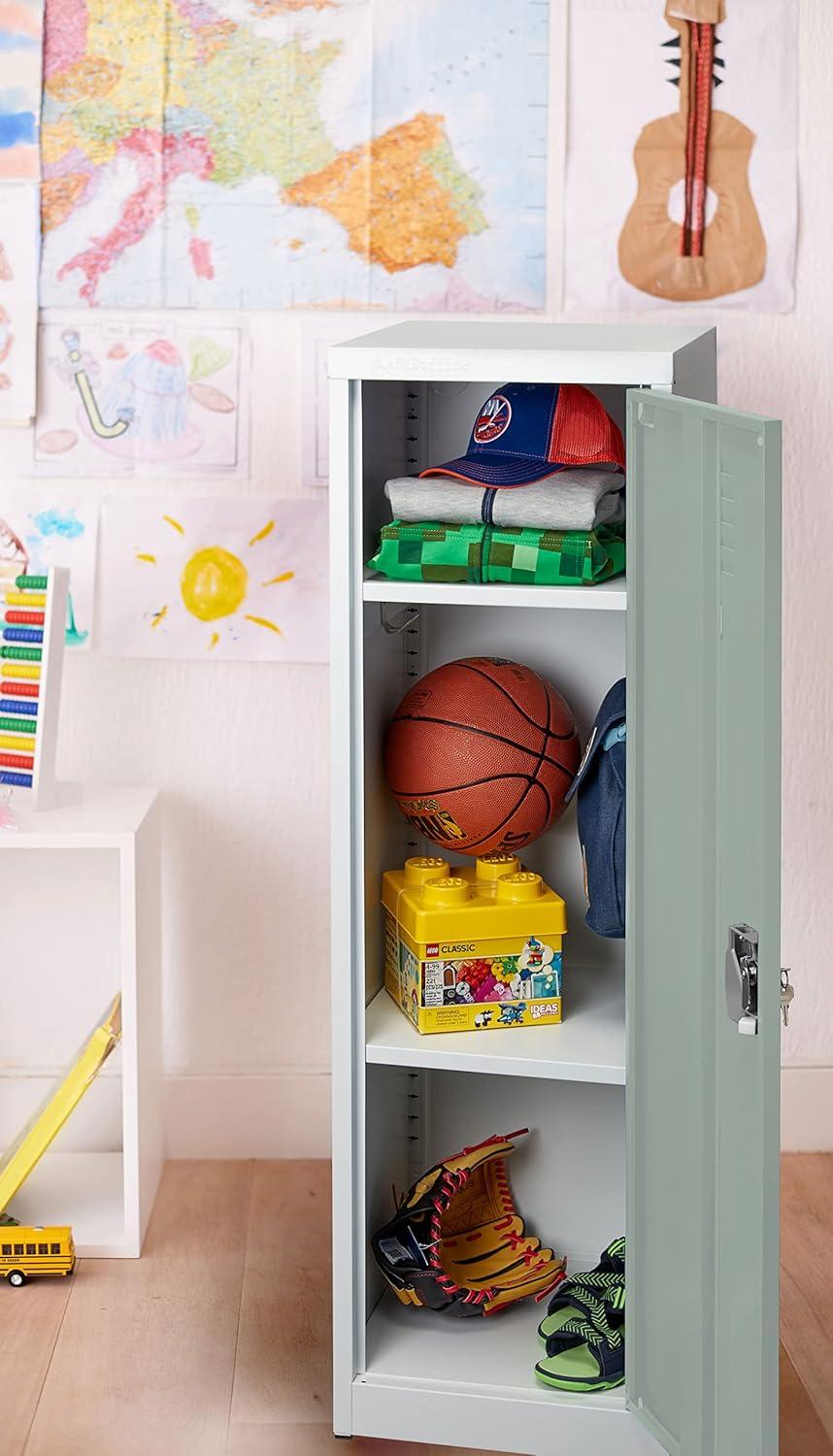 Misty Green Steel Office Locker with Adjustable Shelving