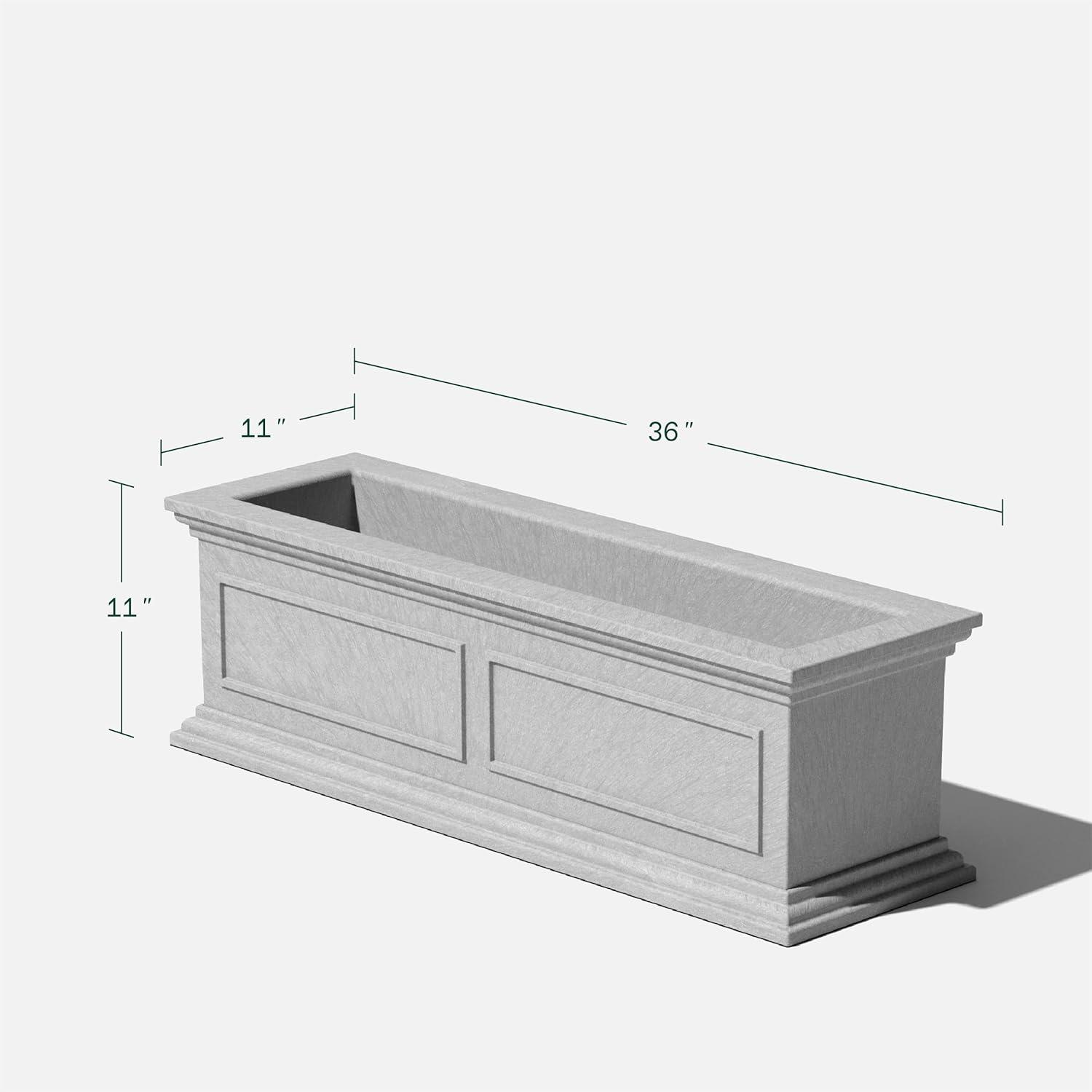 Veradek Brixton Window Box 36" Plastic Planter 2-Pack Gray
