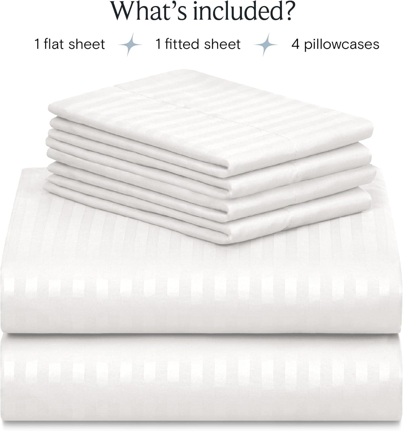 LuxClub Full Size White Bamboo Microfiber Sheet Set