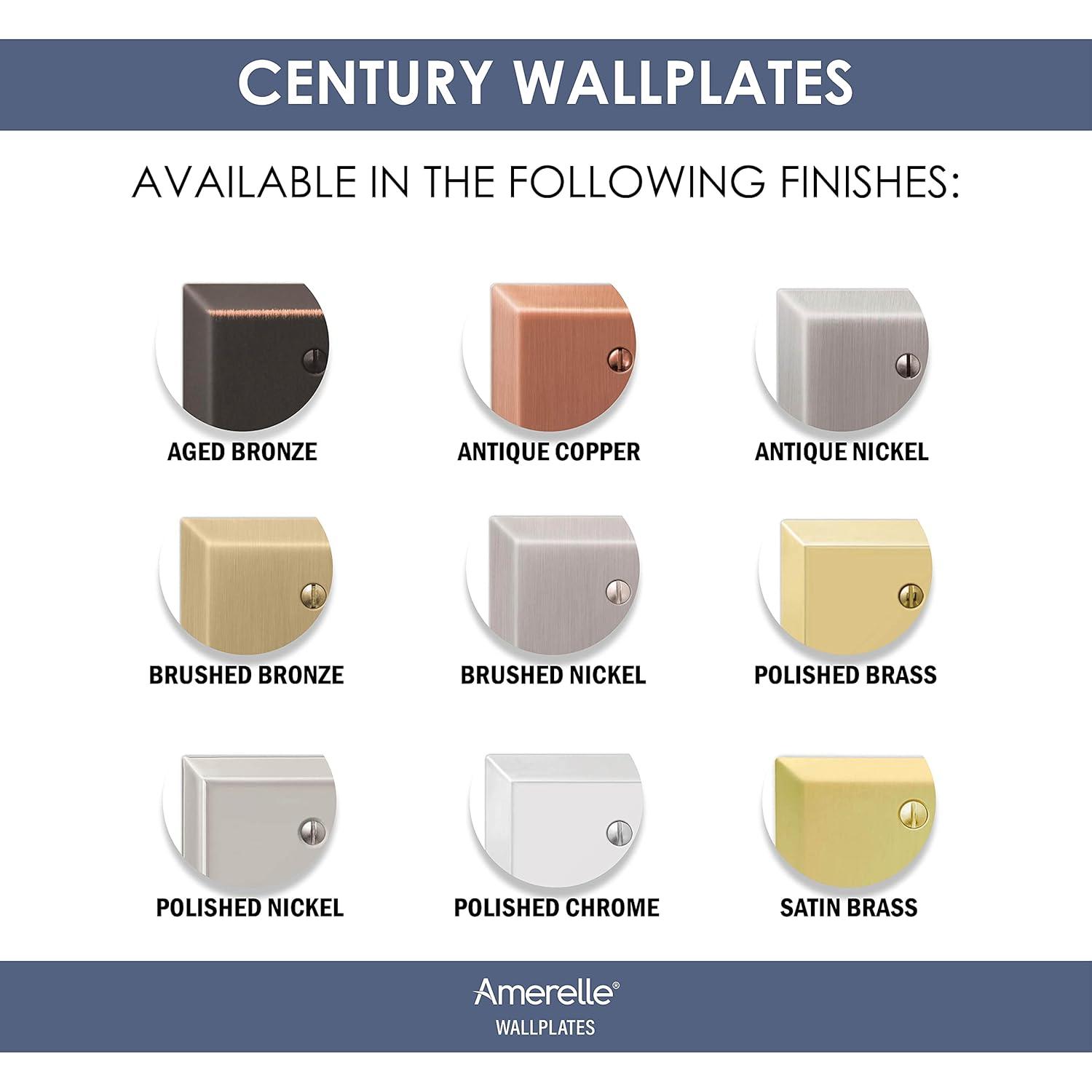 Amerelle Century Brushed Nickel 2 gang Stamped Steel Duplex Wall Plate 1 pk