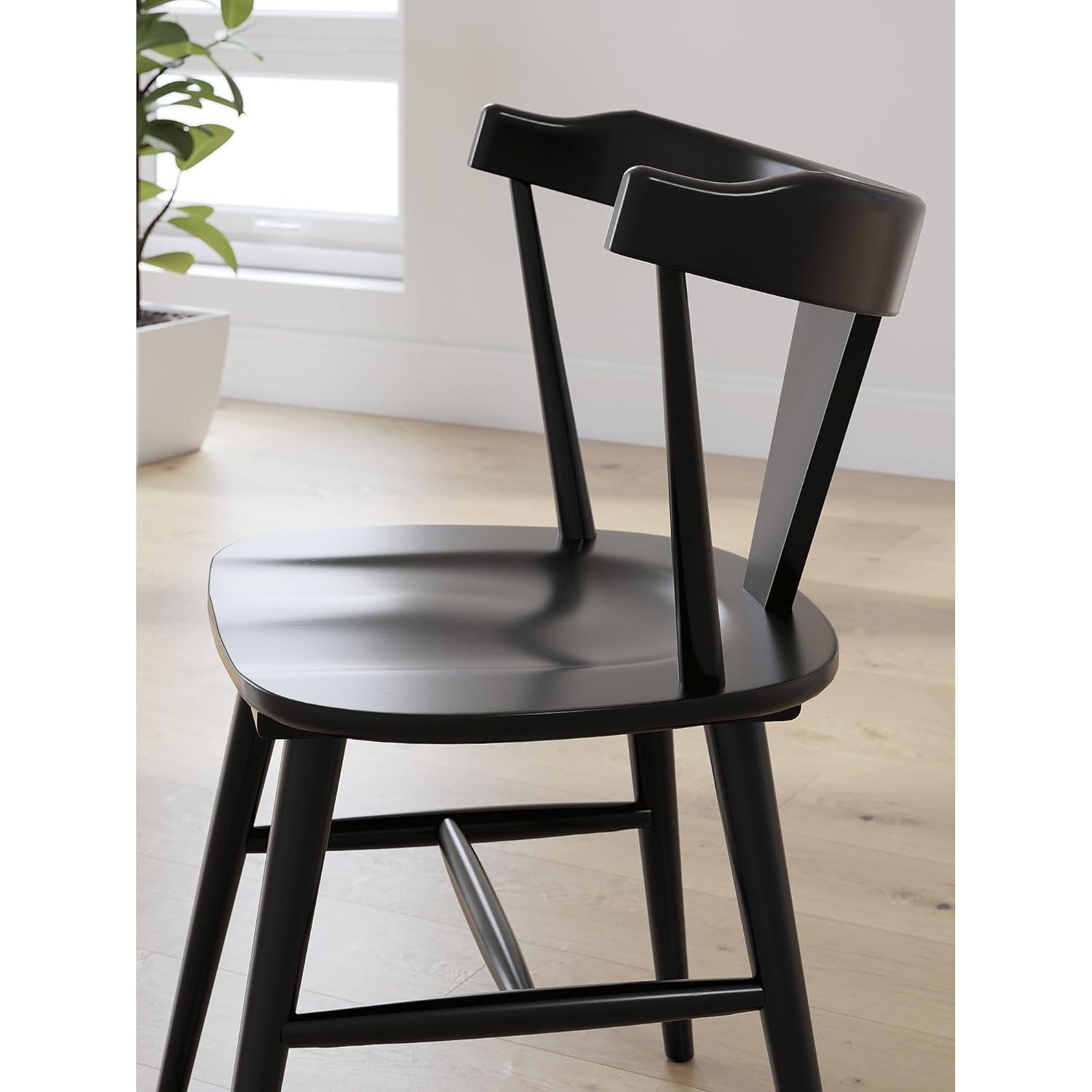 Set of 2 Centiar Dining Upholstered Side Chairs Black - Signature Design by Ashley: Faux Leather, Metal Base