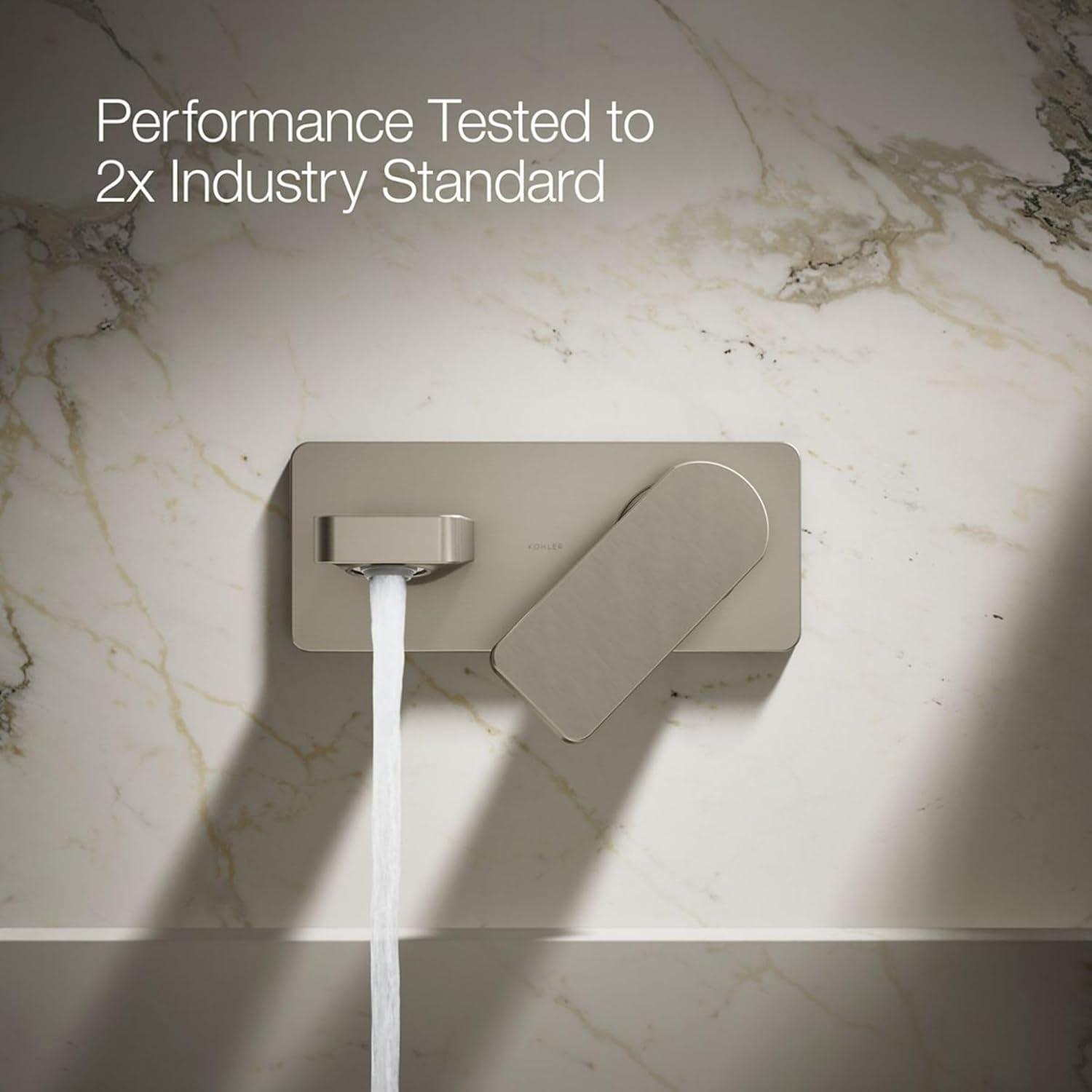 Brushed Nickel Wall-Mount Single-Handle Bathroom Faucet
