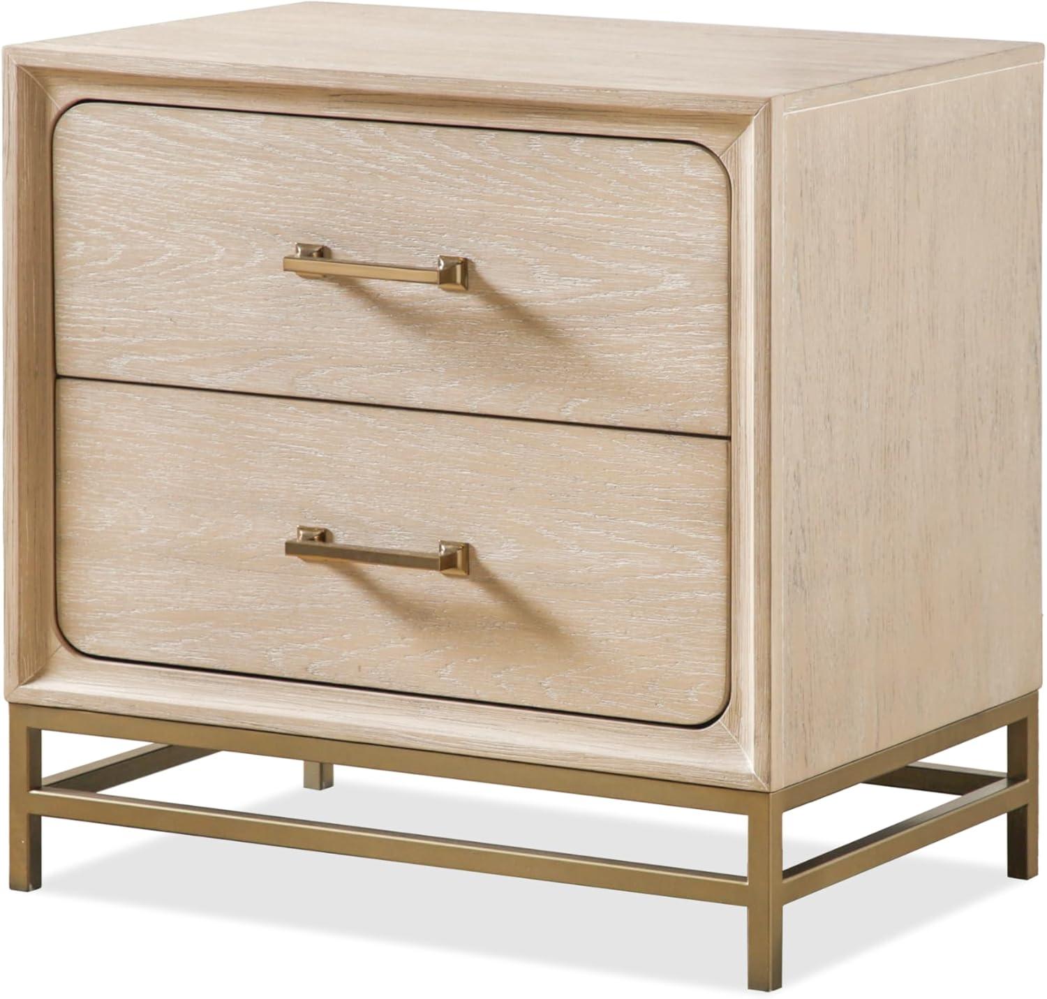 HOMES: Inside + Out Neovesi Nightstand Boho with 2 Drawer Oak