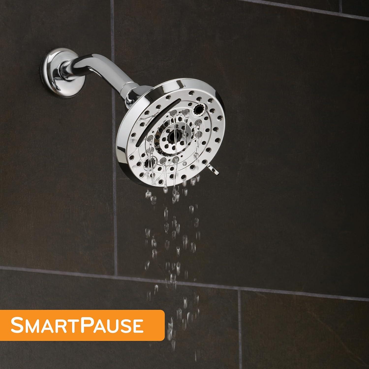 Oxygenics Amp Chrome Fixed Shower Head 1.8-GPM (6.8-LPM)