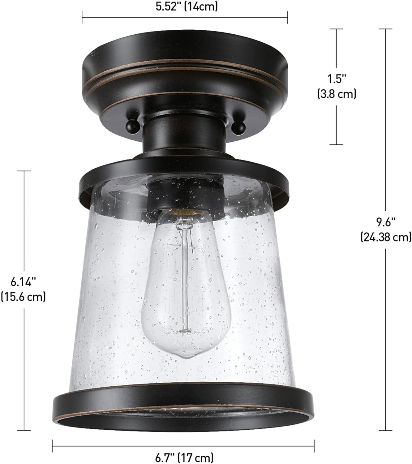 Globe Electric Charlie 9.6 in. H X 6.7 in. W X 6.7 in. L Oil Rubbed Bronze Ceiling Light