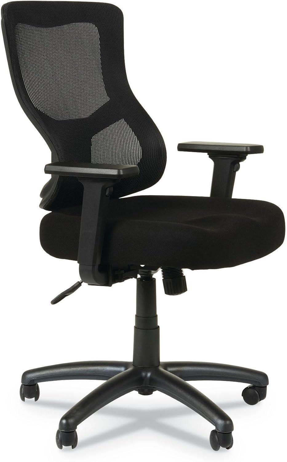 Alera Alera Elusion II Series Mesh Mid-Back Swivel/Tilt Chair, Adjustable Arms, Supports 275lb, 17.51" to 21.06" Seat Height, Black