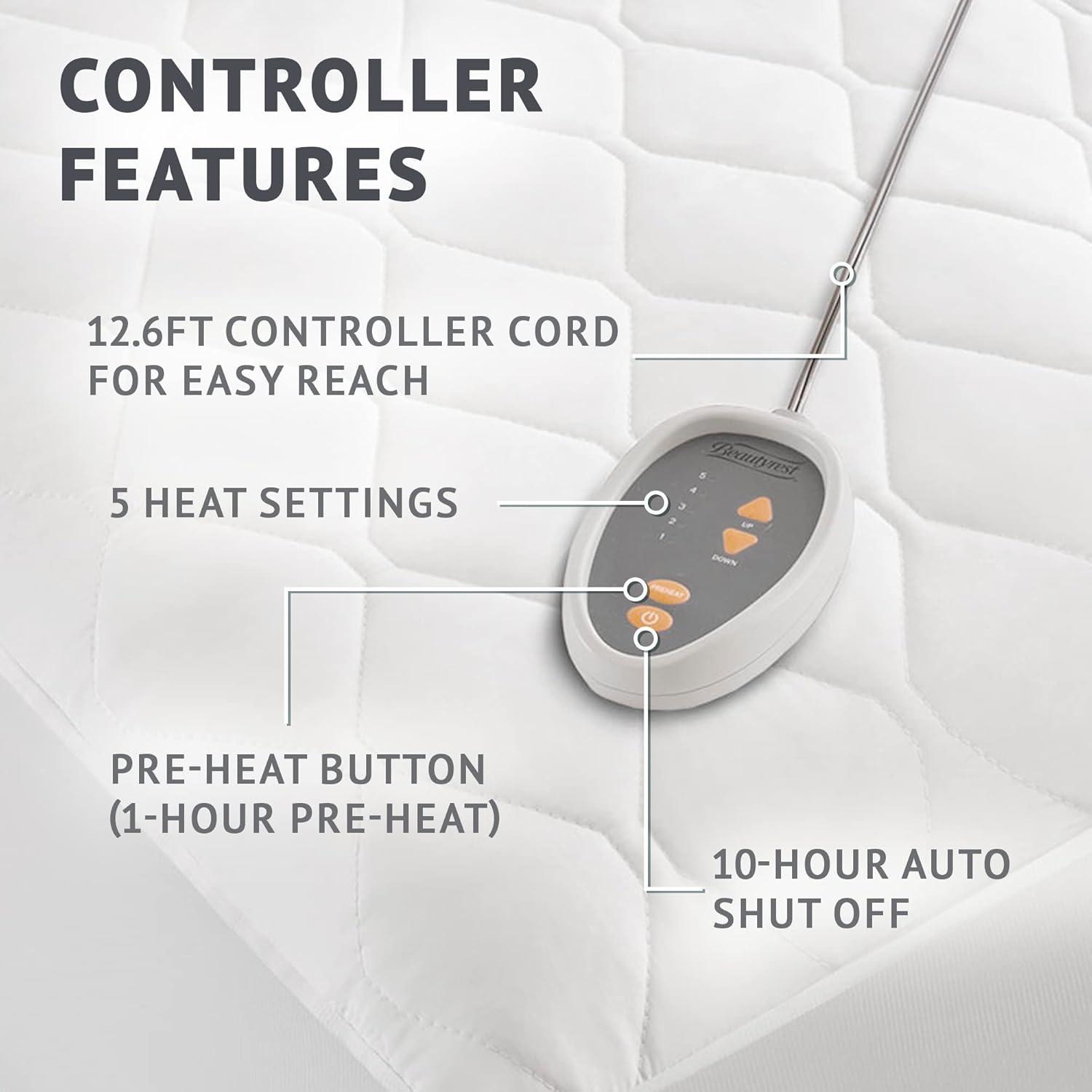 Beautyrest Cotton Blend Heated Mattress Pad