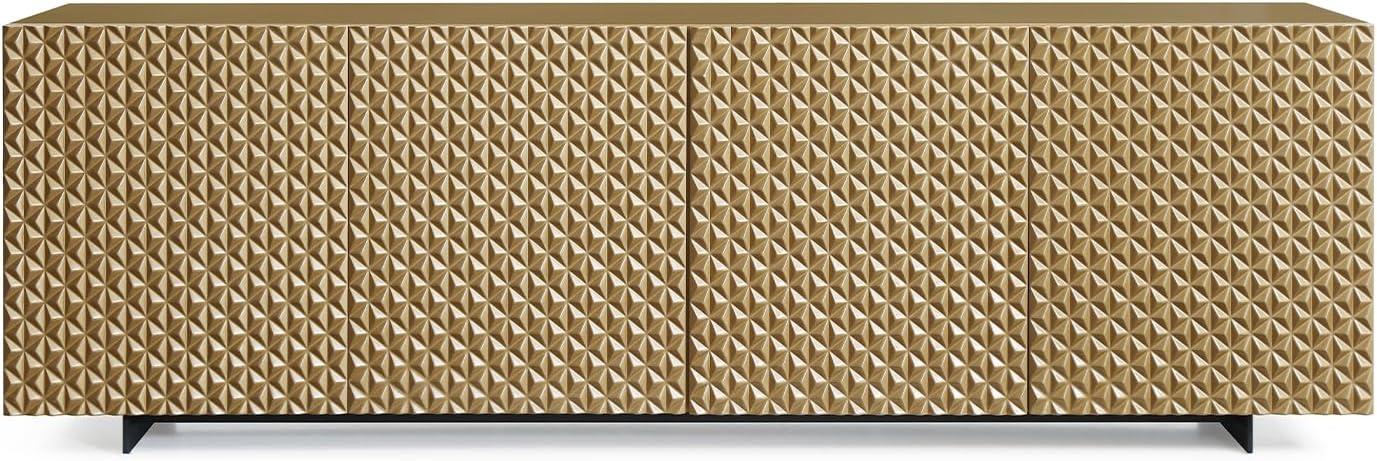 Whiteline Modern Living Harper Buffet Large 94", high gloss gold, Design on doors