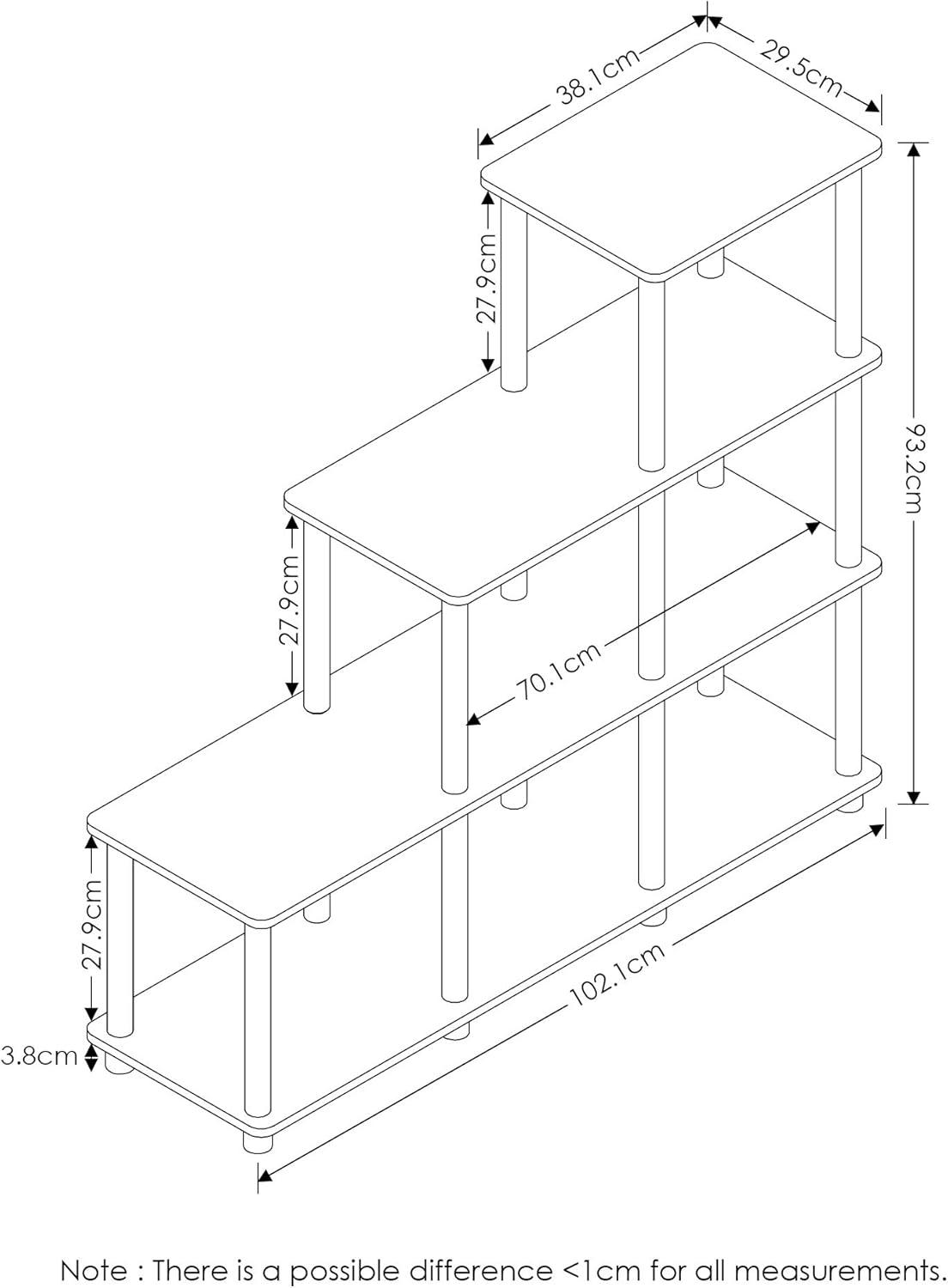 Furinno 16107WN/BR Turn-N-Tube Ladder Space Shelf, Walnut/Brown