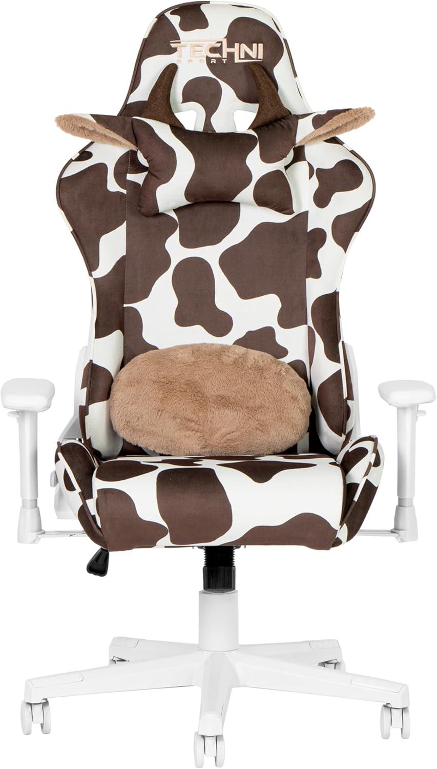 Inbox Zero Inbox Zero TS85 Brown COW Series Gaming Chair