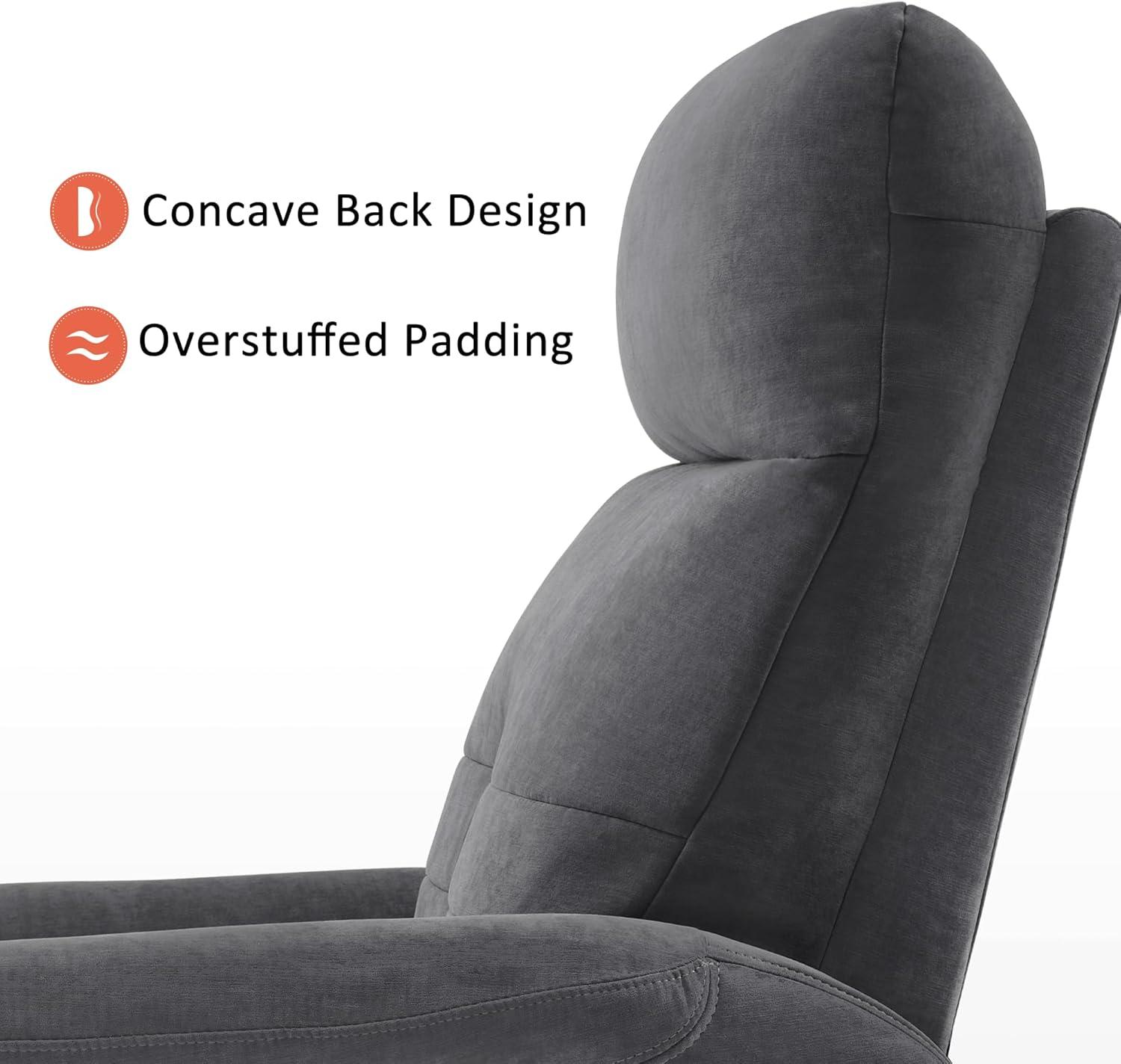 MCombo Fabric Power Recliner, Electric Swivel Glider Rocker Recliner Chair for Nursery with USB Ports, Side Pockets for Living Room, Small Space 7763