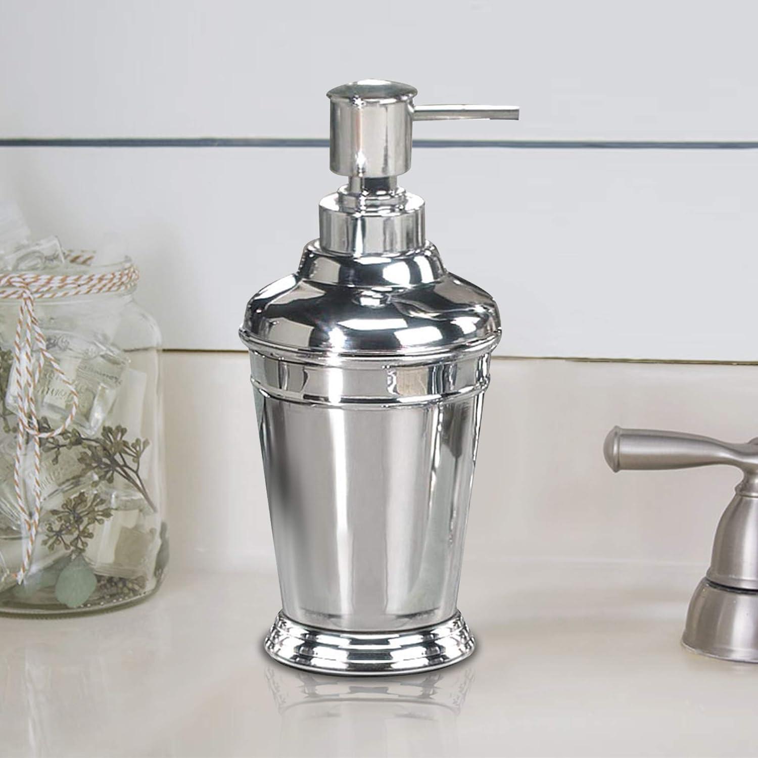 Nu Steel Timeless Stainless Steel Liquid Soap Dispenser : Microfiber, Machine Washable, Non-Slip Backing