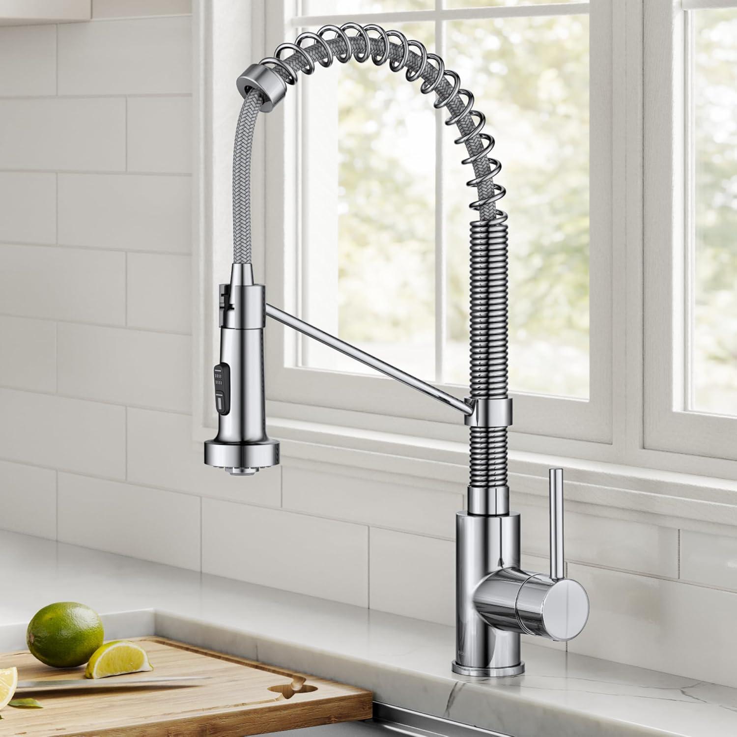 KRAUS Bolden Commercial Style 2-Function Single Handle Pull Down Kitchen Faucet