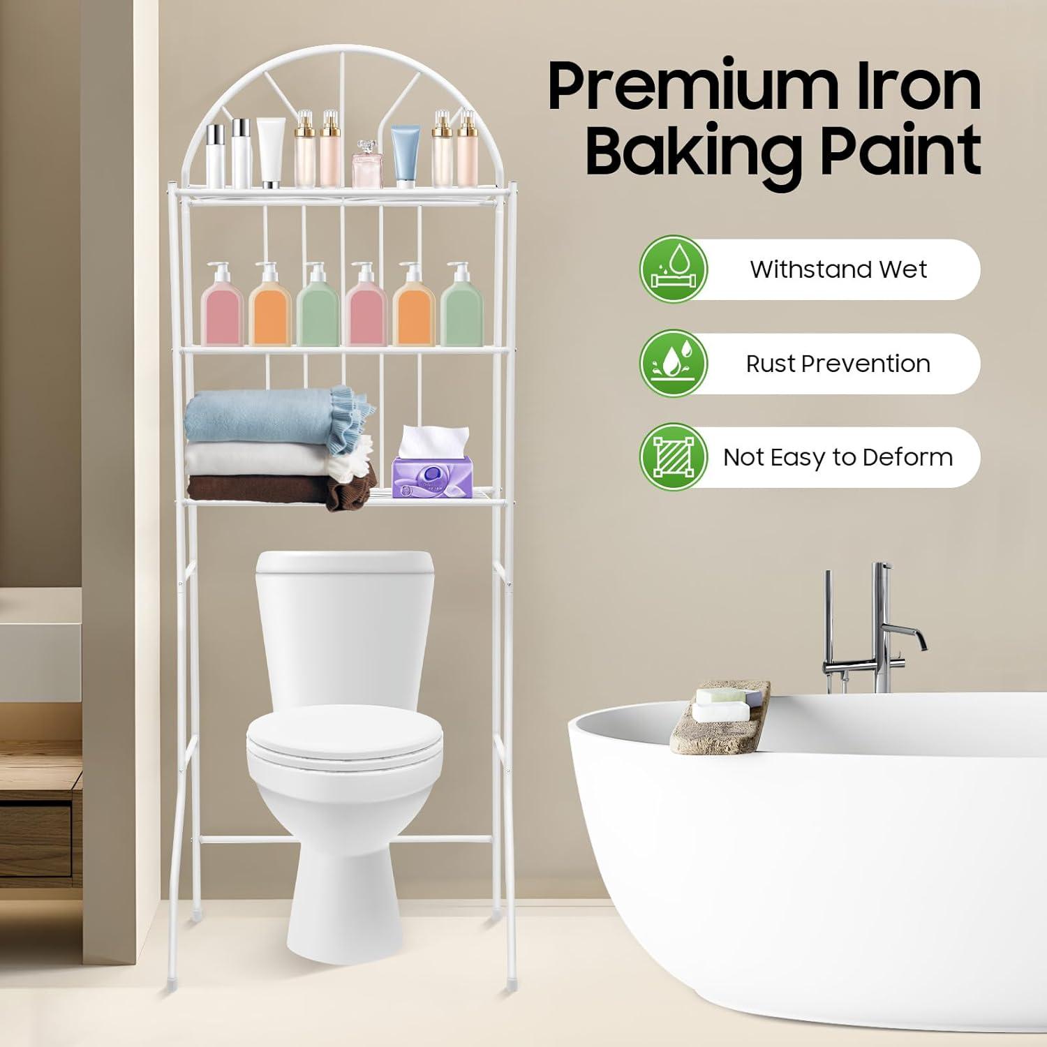 Over The Toilet Storage Rack Cabinet Organizer Shelf Bathroom Space Saver 3 Tier