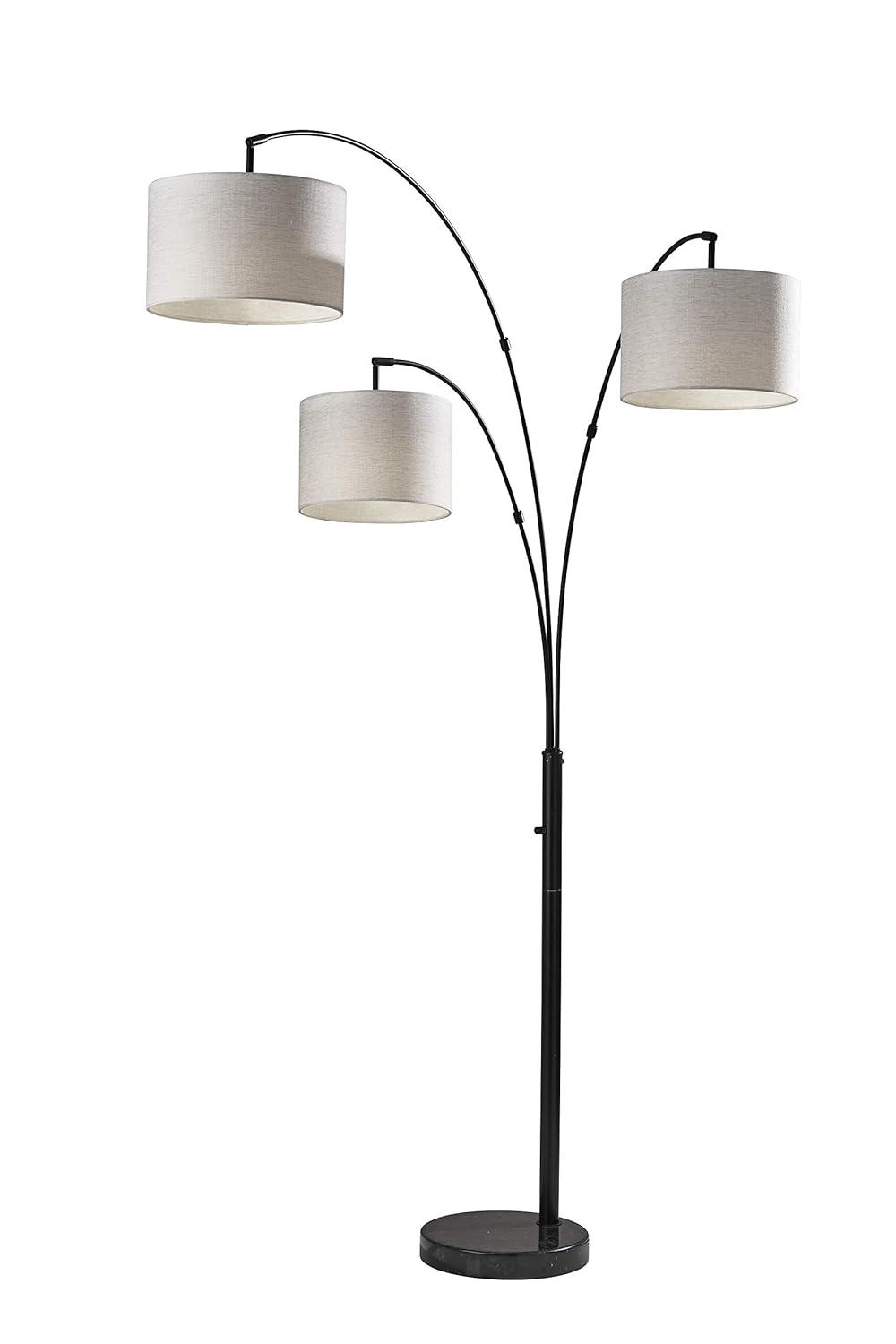 Adesso Home Brand Bowery 3-Arm Arc Lamp in Black Color