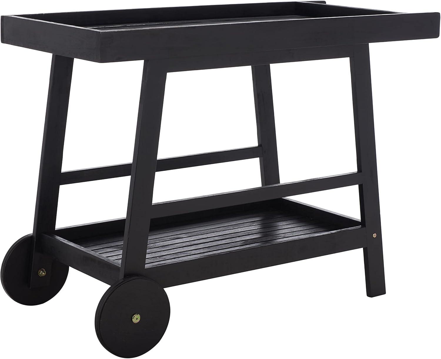 Renzo Indoor/Outdoor Serving Cart PAT7032 - Black - Safavieh