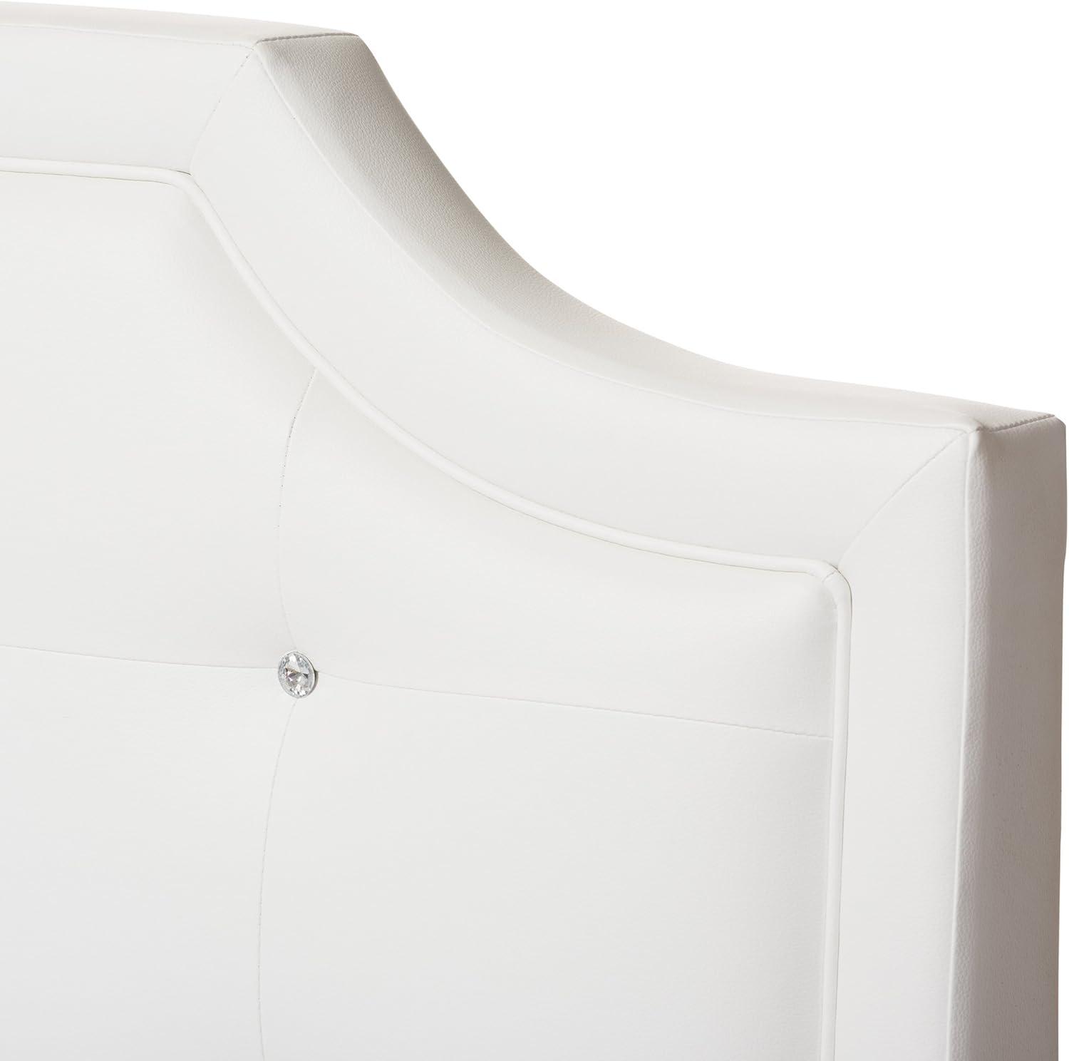 Full Adult Bed 80"x28"x8" White - Baxton Studio: Contemporary Platform Design, Faux Leather