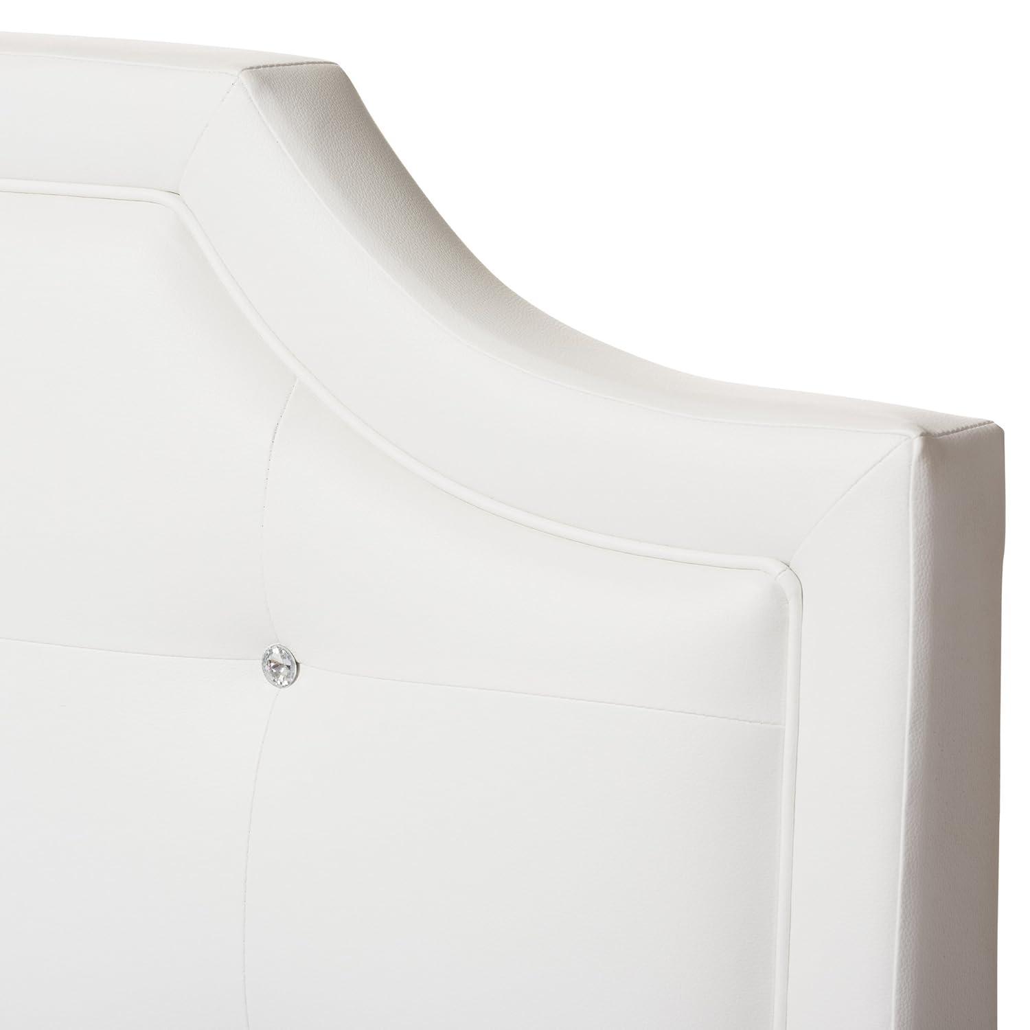 Full Adult Bed 80"x28"x8" White - Baxton Studio: Contemporary Platform Design, Faux Leather