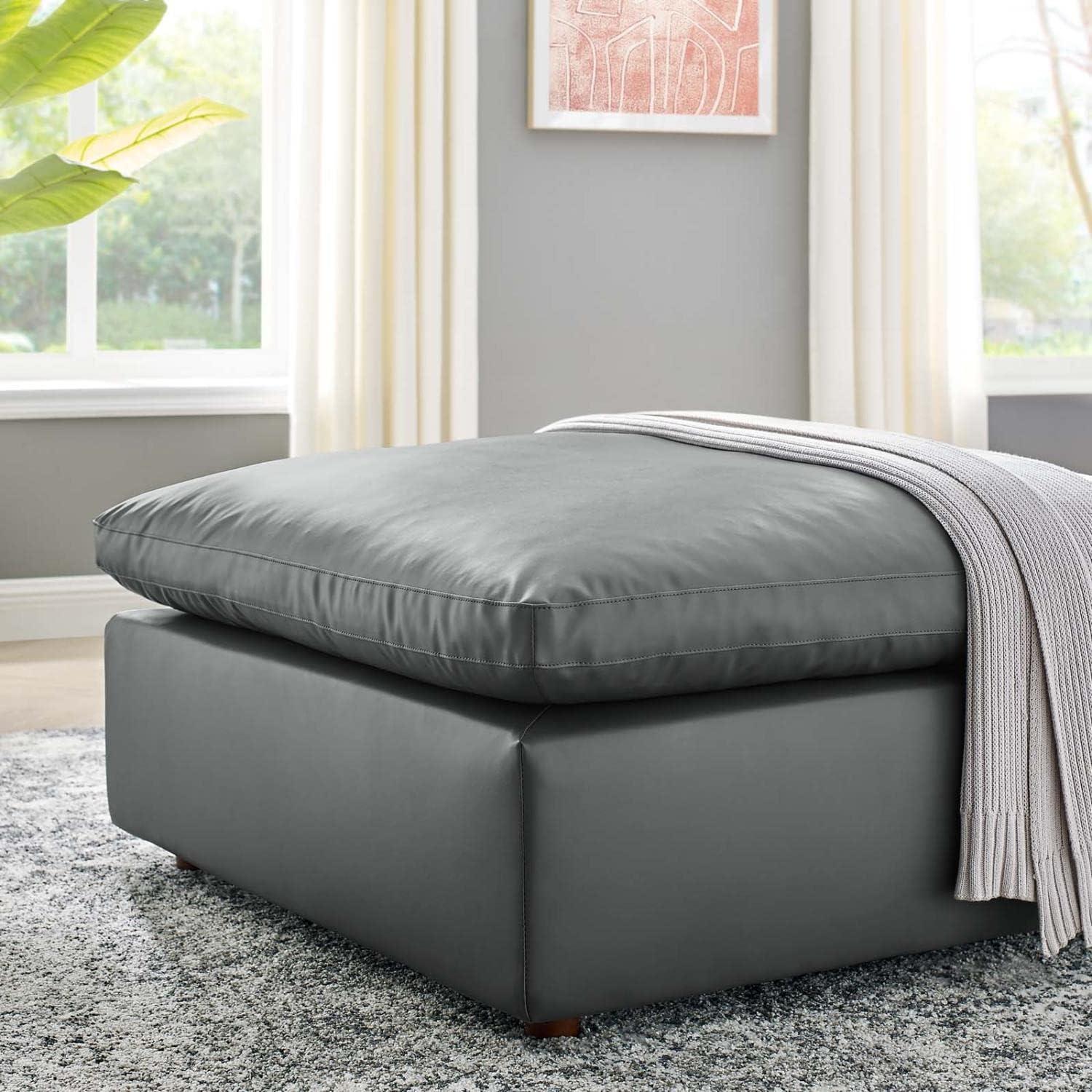 Modway Commix Down Filled Overstuffed Vegan Leather Ottoman