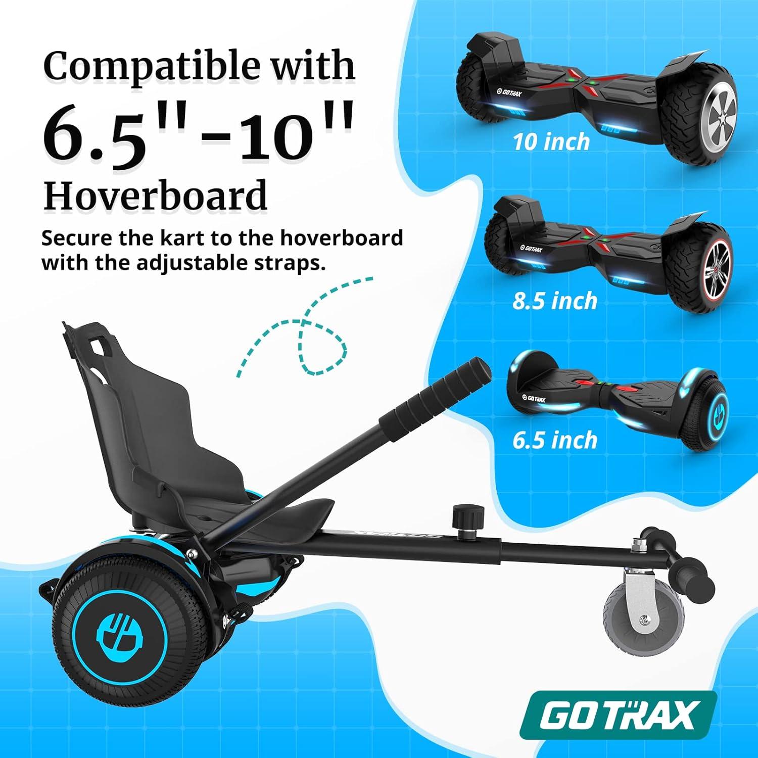 GOTRAX Hoverboard Kart Seat Attachment Accessory for 6.5" 8" 8.5" 10" Self Balancing Scooter, Hover Board Go Kart Accessory Kids Adults(Single Tube)