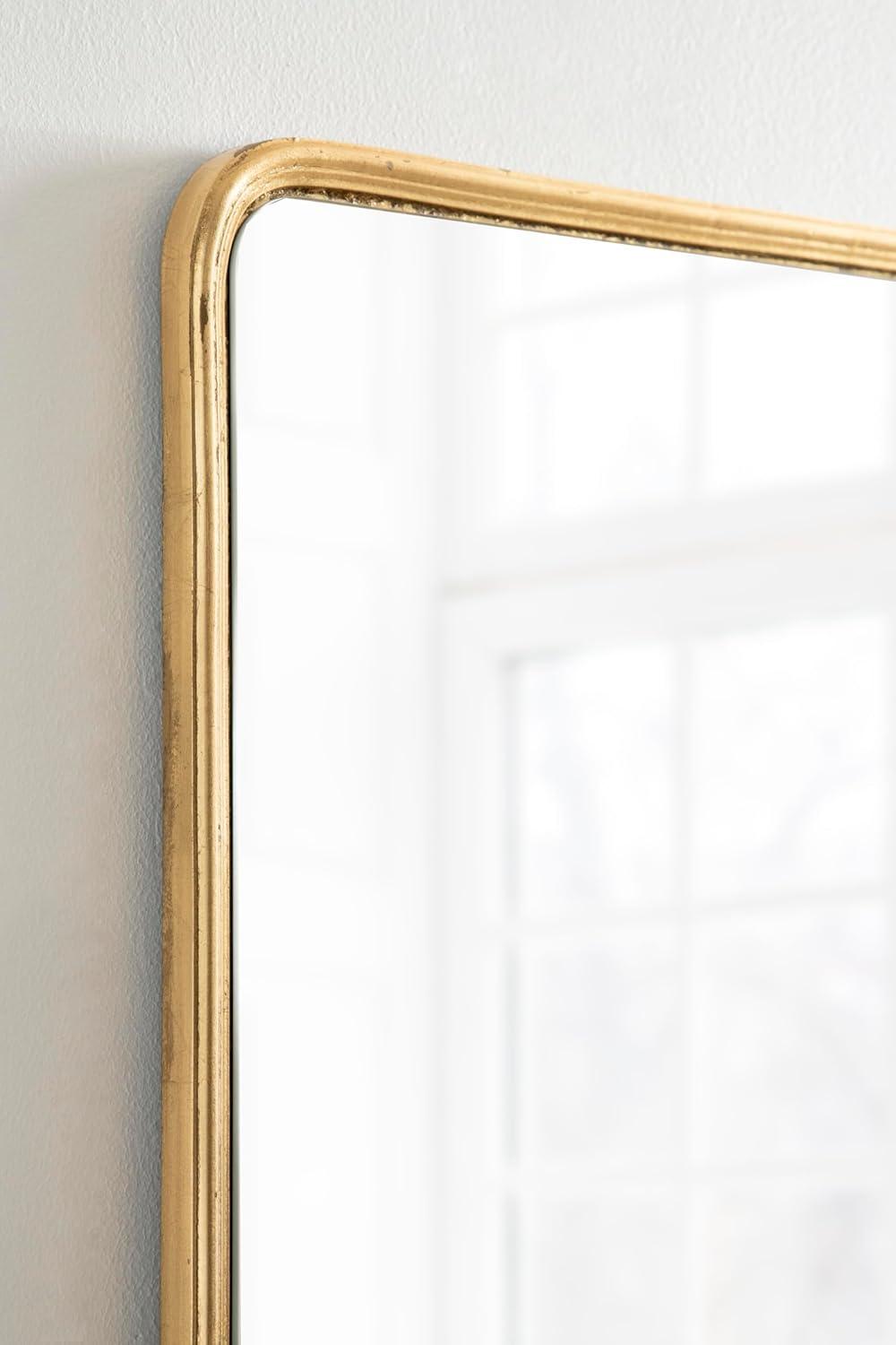 Kate and Laurel Caskill Rectangle MDF Full Length Mirror, 16x48, Gold