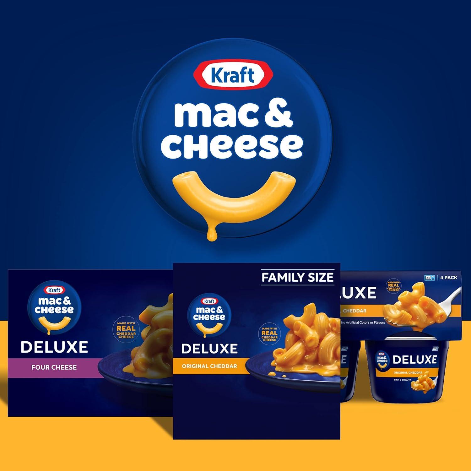 Kraft Deluxe Original Cheddar Mac N Cheese Dinner Family Size, 24 oz Box, Shelf-Stable
