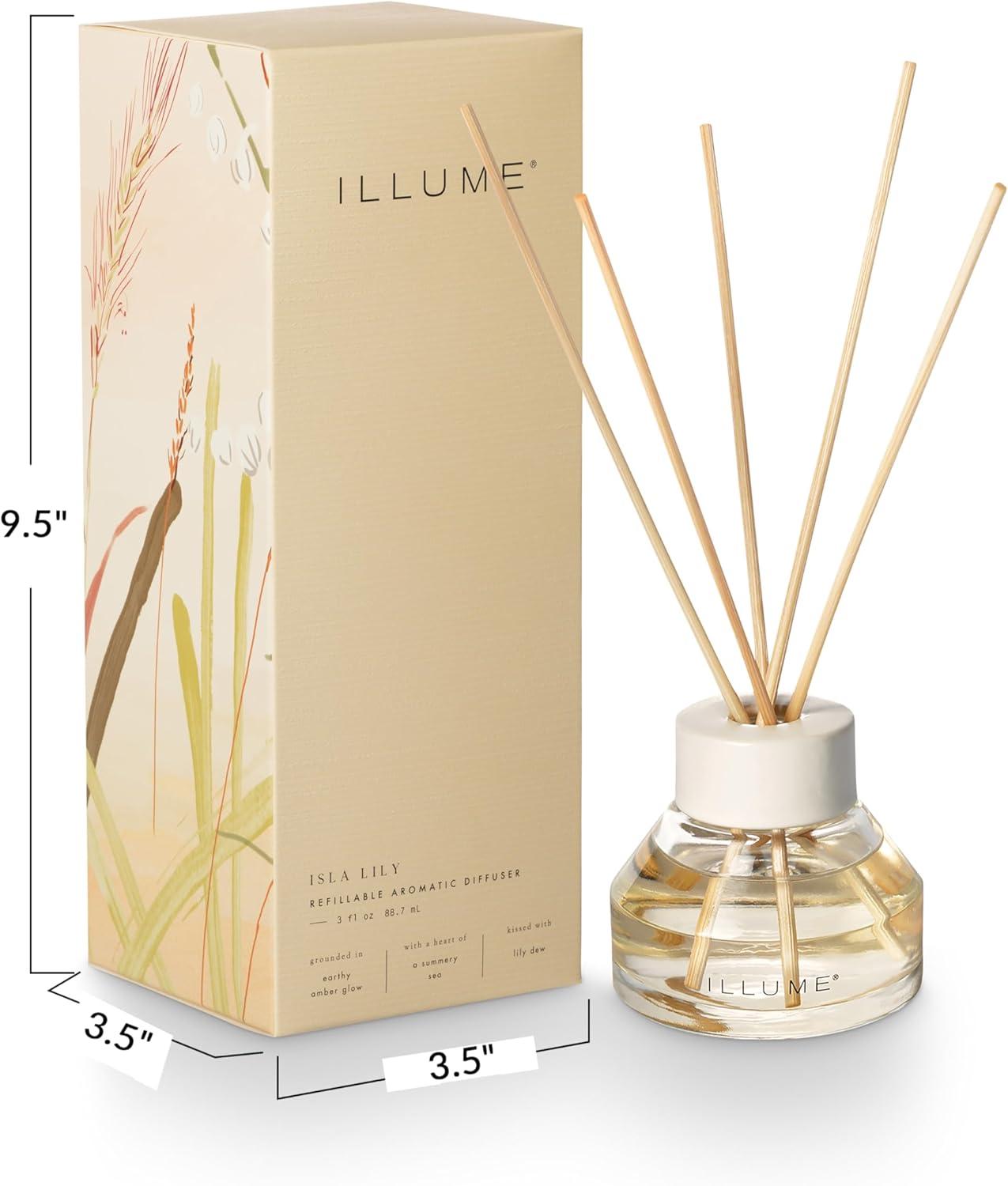 ILLUME Beautifully Done Refillable Aromatic Diffuser, Isla Lily