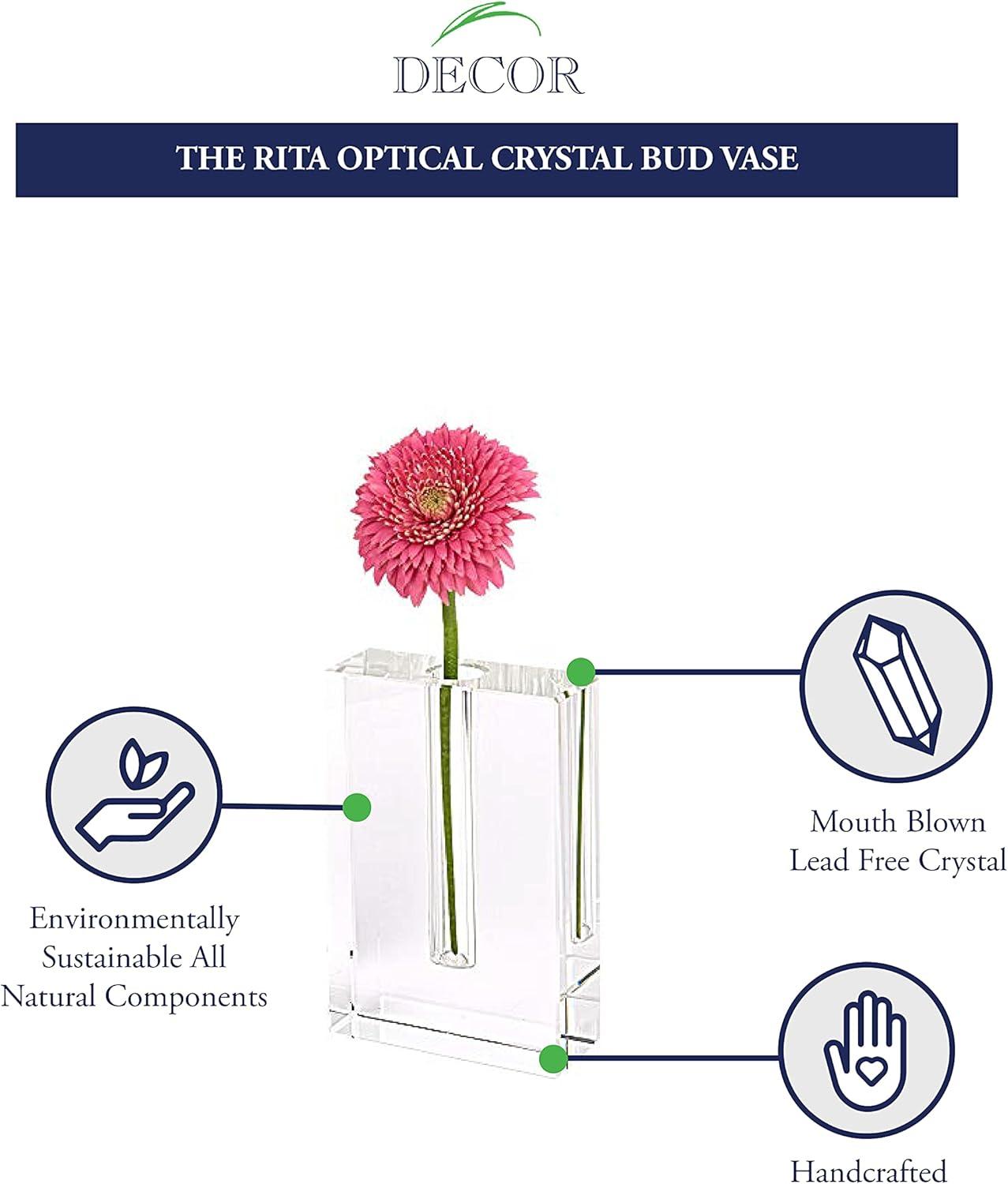 Modern Clear Crystal 6" Table Bud Vase